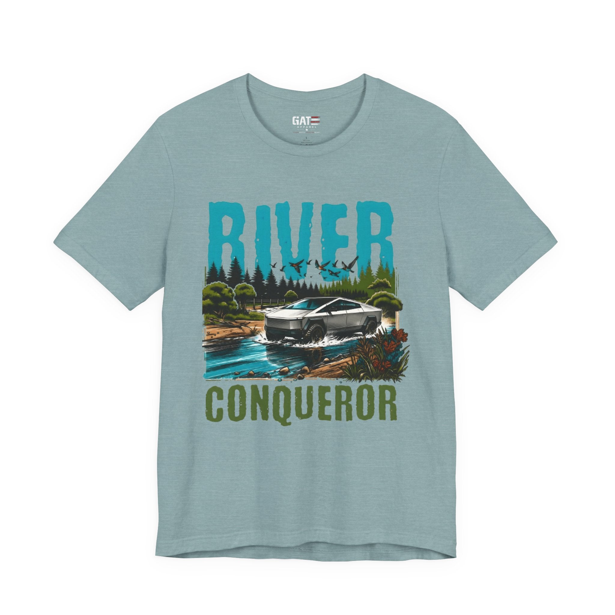Cybertruck River Conqueror Shirt, Tesla Cybertruck Off Road Tee, Adventure Truck Shirt, Camping Shirt, Outdoor Lover Gift
