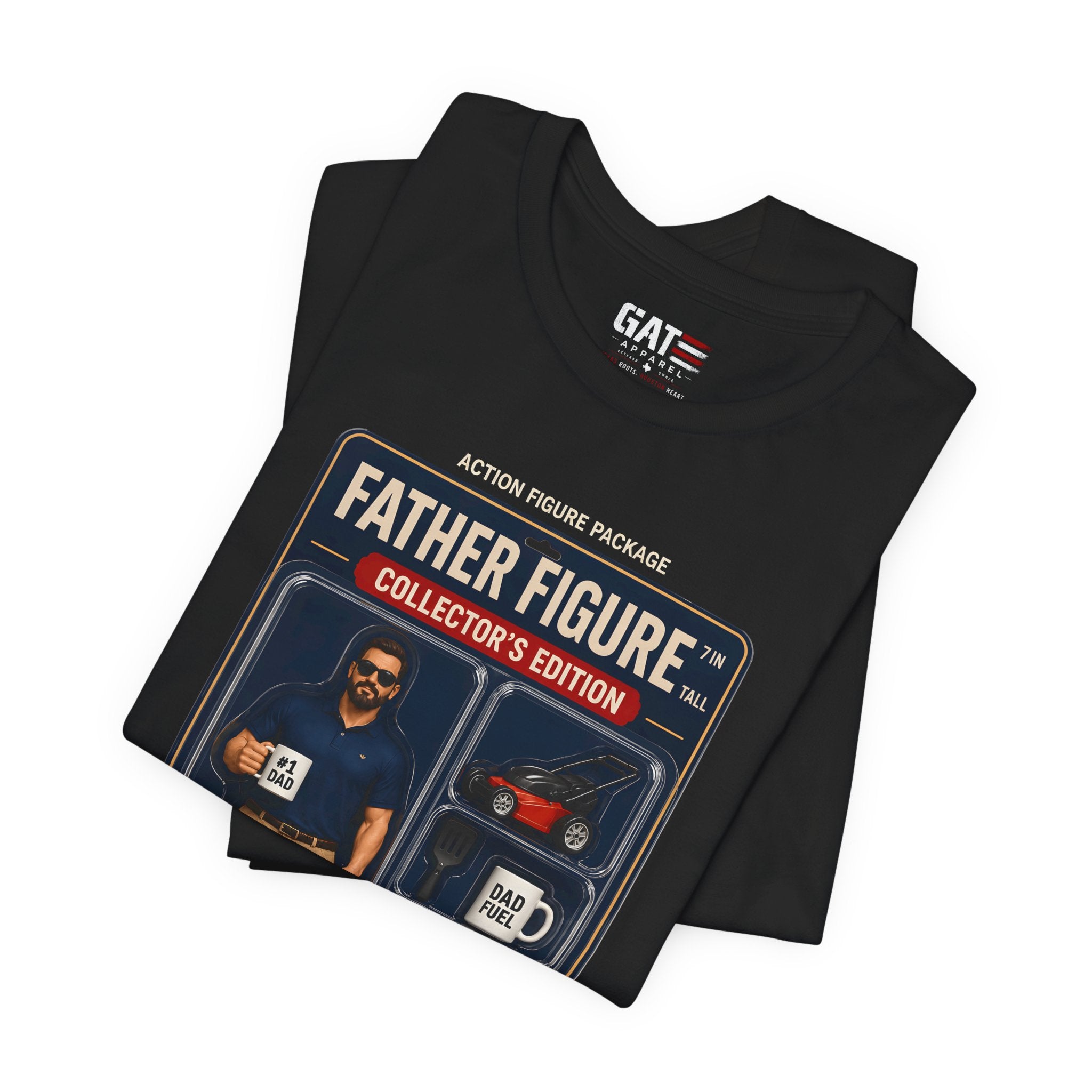 Father Figure Action Figure Shirt | Funny Dad Bod Tee | Collector's Edition Dad Shirt | Father's Day Gift for Dad | Dad Jokes Included