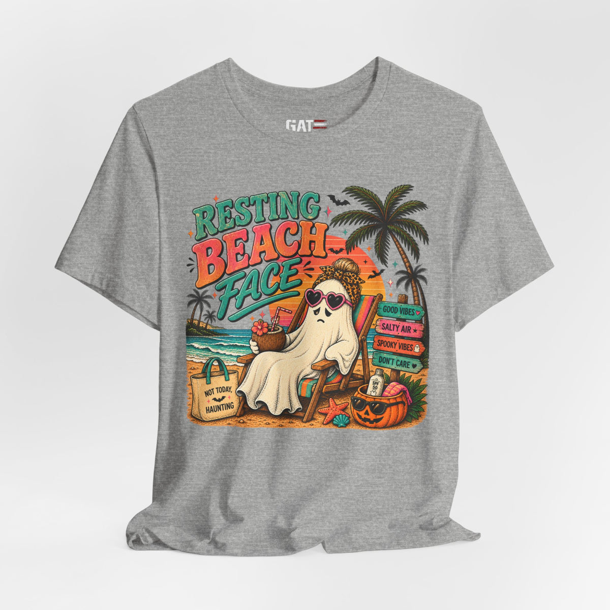 Summerween Spooky Beach Shirt | Tropical Ghost Tee Style 4