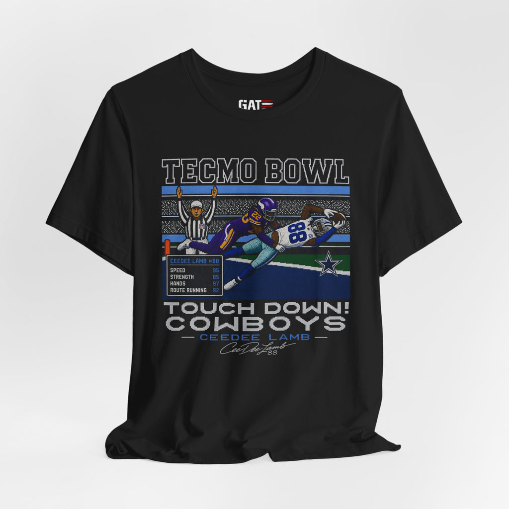 CeeDee Lamb Tecmo Bowl Shirt, Retro Dallas Football Tee, 8 Bit Touchdown Graphic T Shirt, Vintage Pixel Art Fan Gift