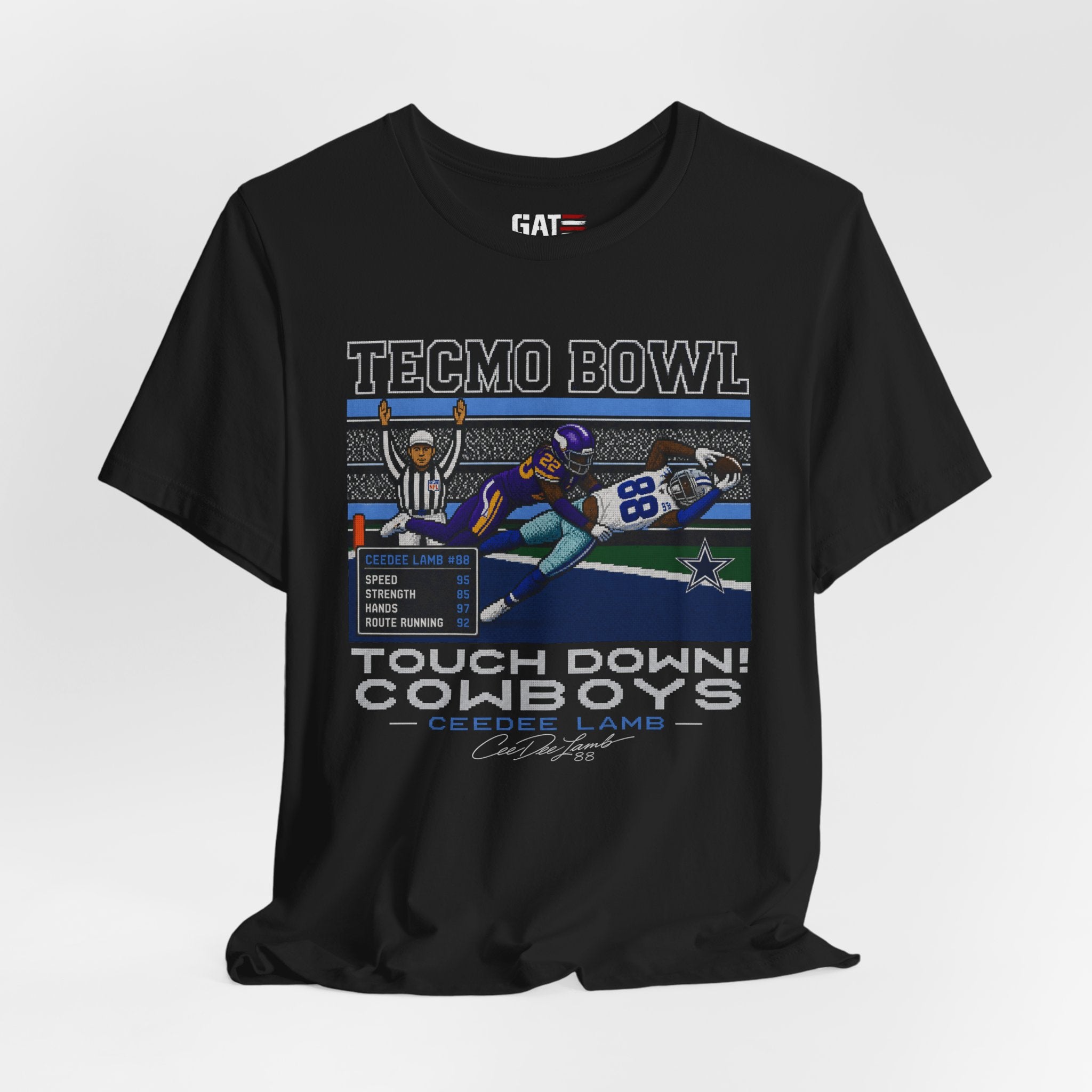 CeeDee Lamb Tecmo Bowl Shirt, Retro Dallas Football Tee, 8 Bit Touchdown Graphic T Shirt, Vintage Pixel Art Fan Gift