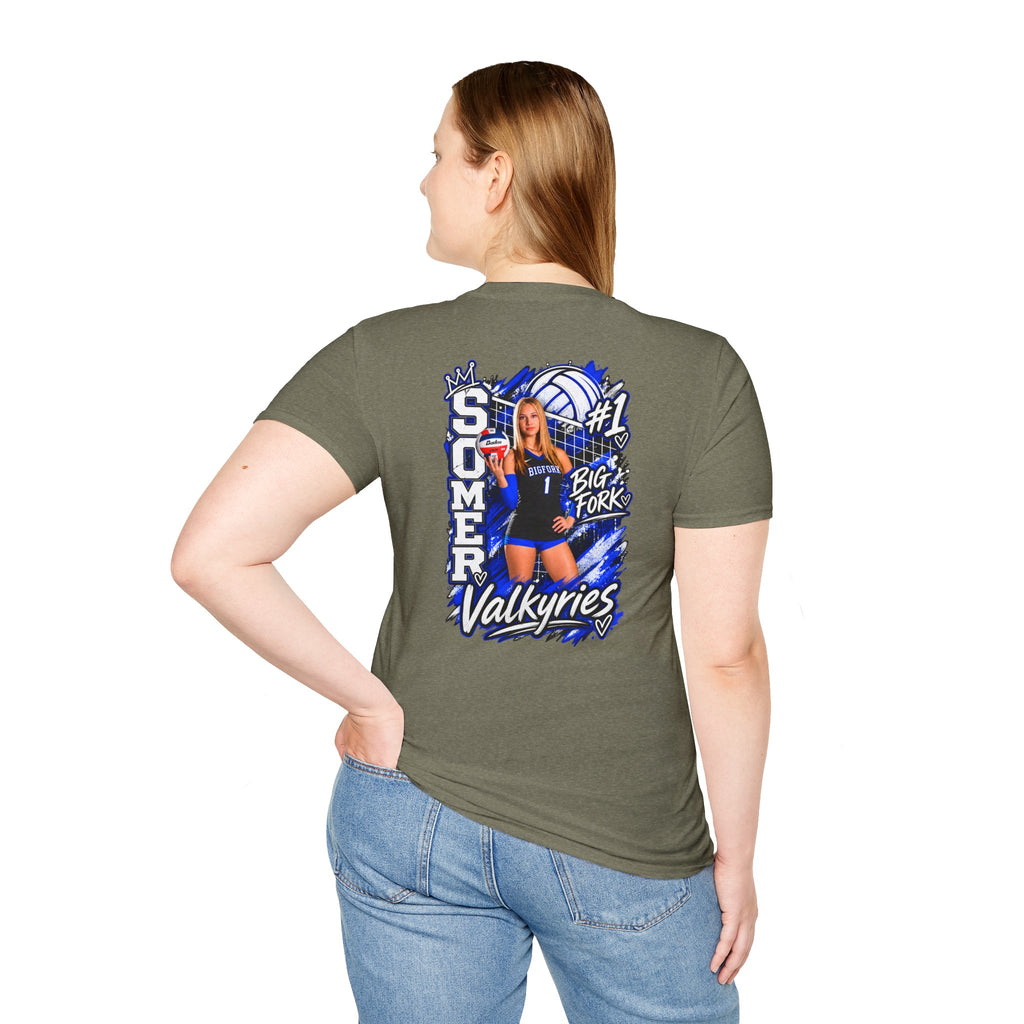Volleyball Mom Senior Player Photo Tee — Custom Photo Team Name and Number