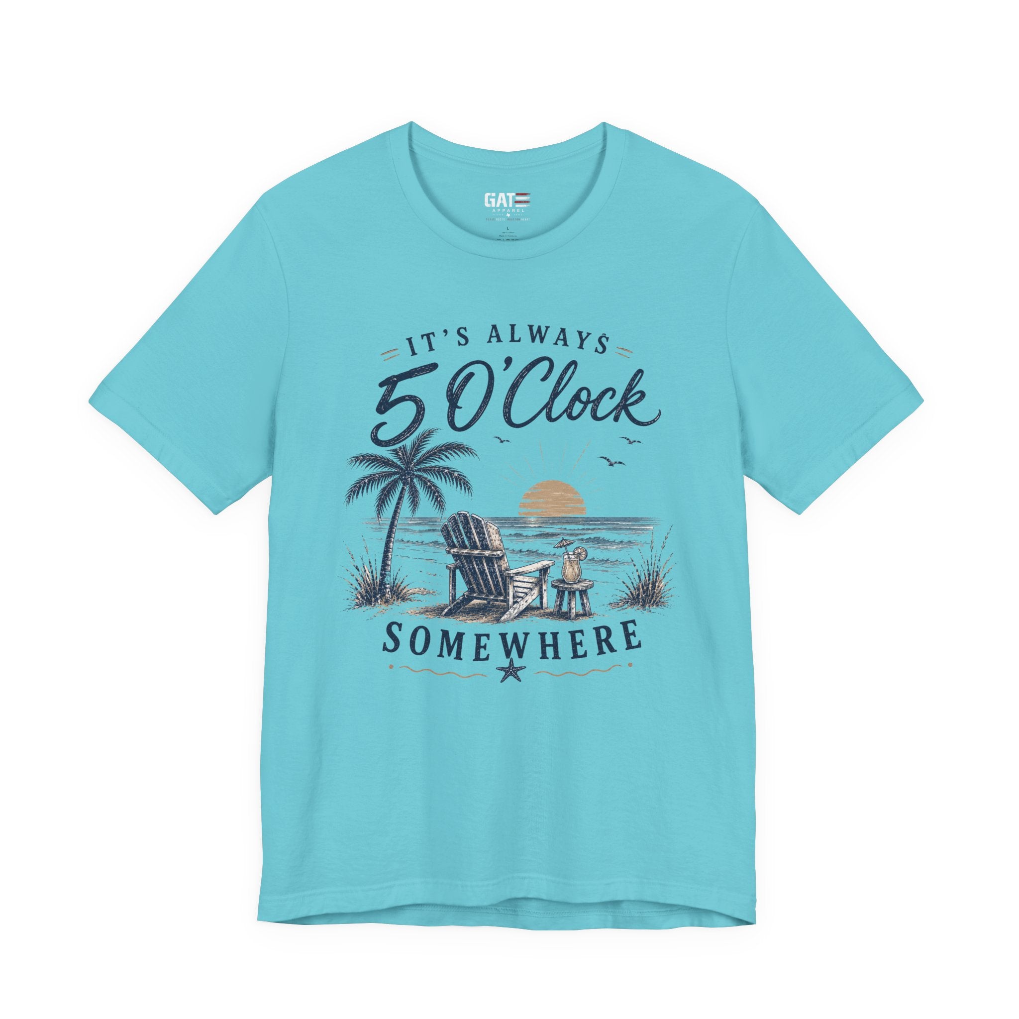 5 O'Clock Somewhere Beach T-Shirt