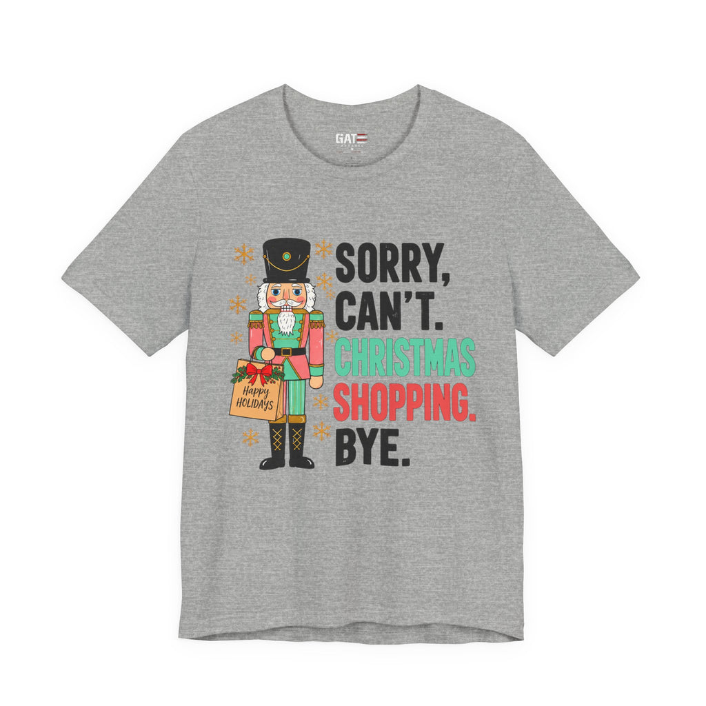 Christmas shopping nutcracker graphic T-shirt with humorous holiday design - product image 5