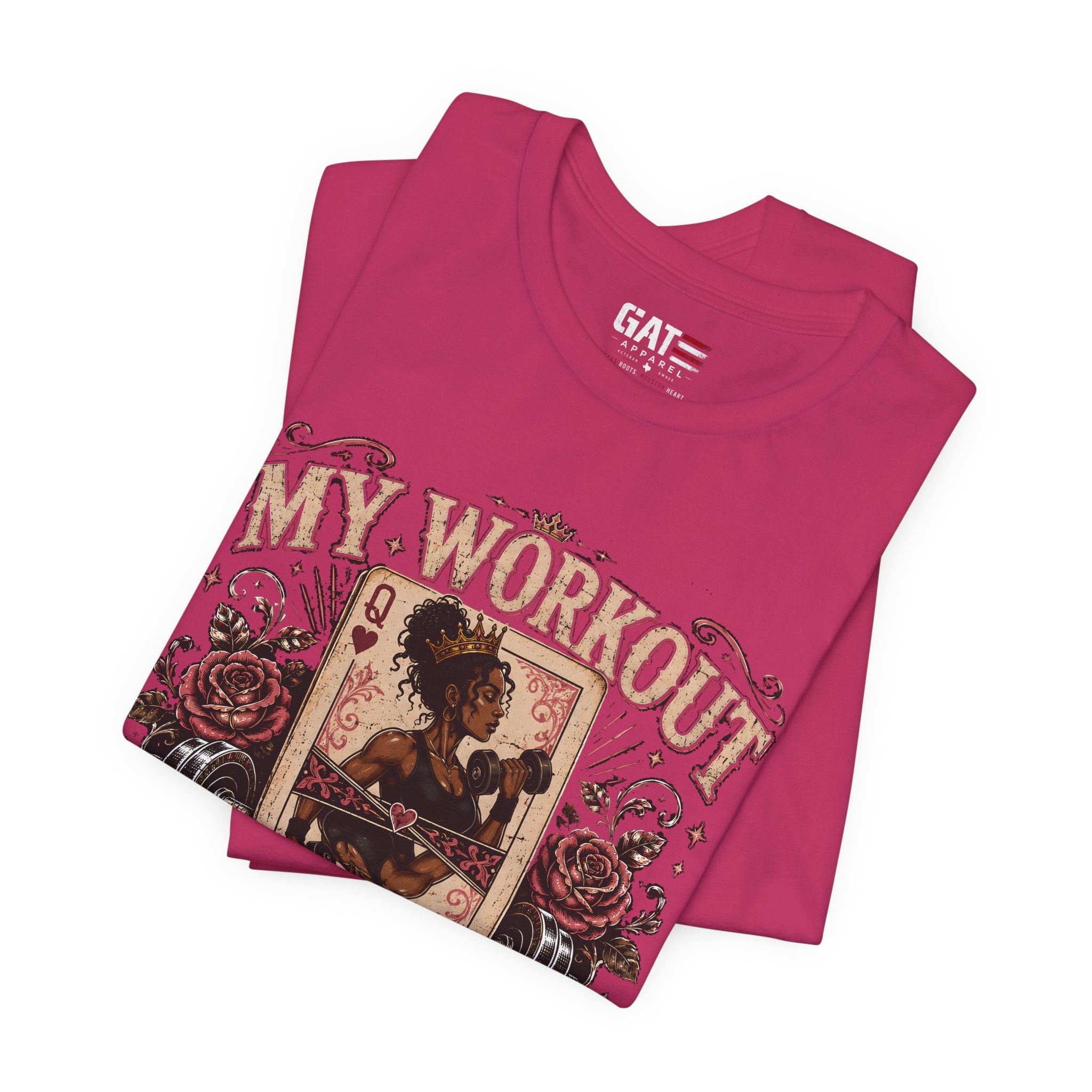 My Workout Is Your Warmup Shirt, Retro Gym Shirt for Women, Queen of Hearts Fitness Tee, Weightlifting Gift