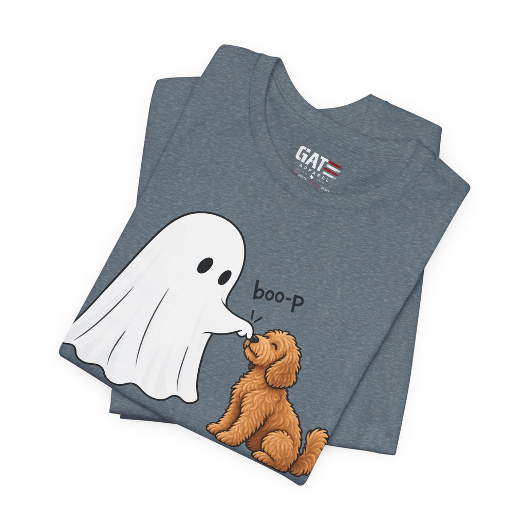 Halloween Ghost & Doodle— "boo-p" Cute Dog Halloween T-Shirt