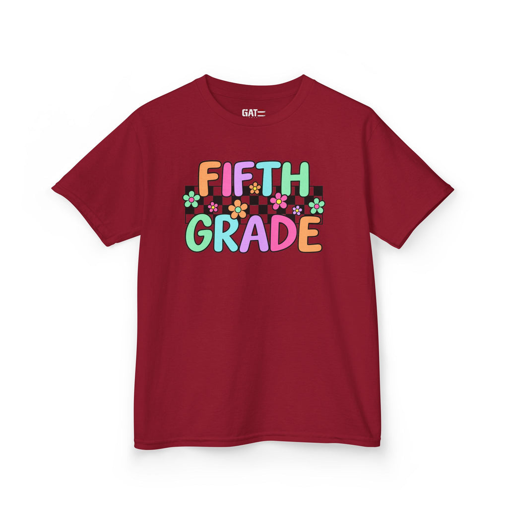 Custom Grade Level Shirt for Kids – Retro Checkered Floral Back to School Tee