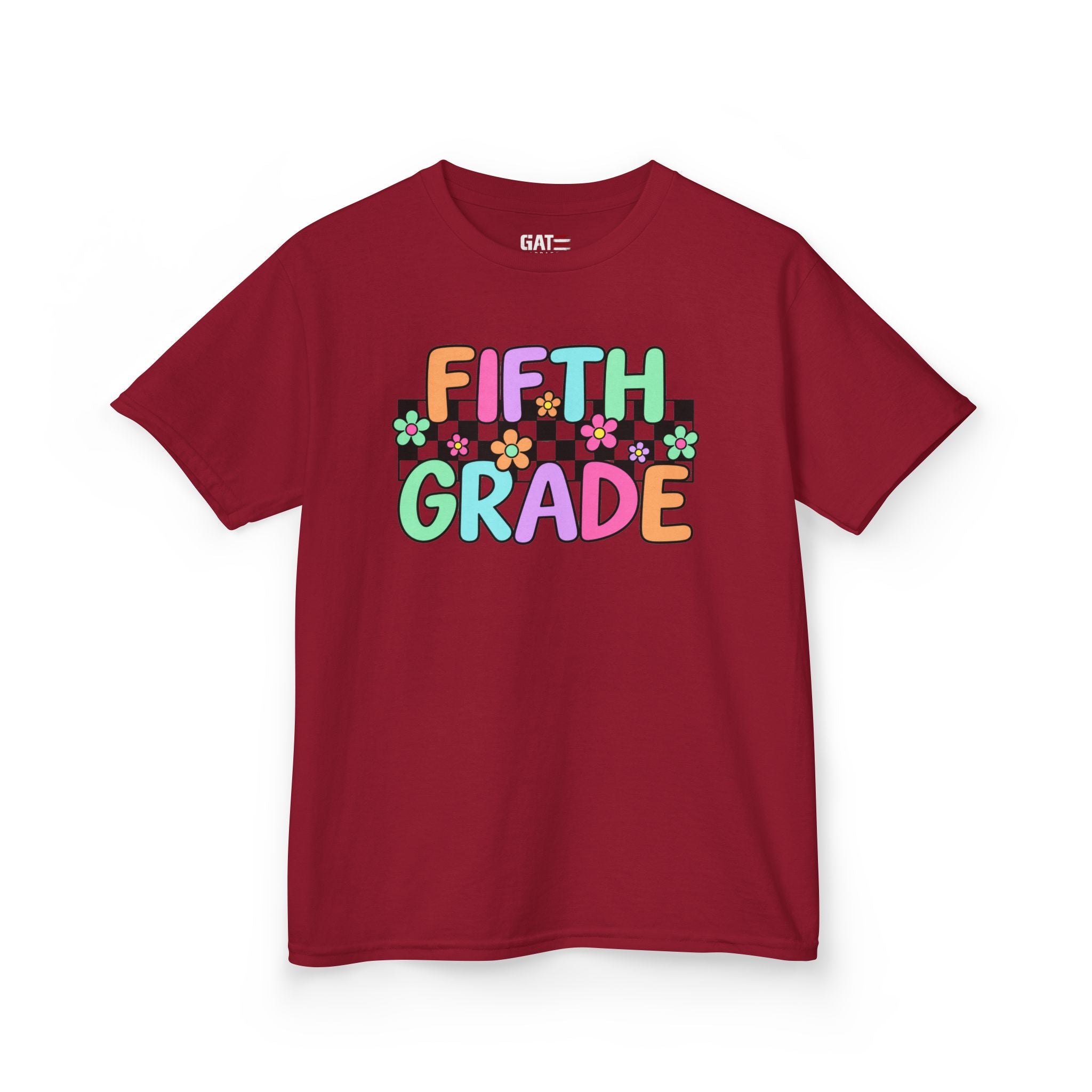 Custom Grade Level Shirt for Kids – Retro Checkered Floral Back to School Tee