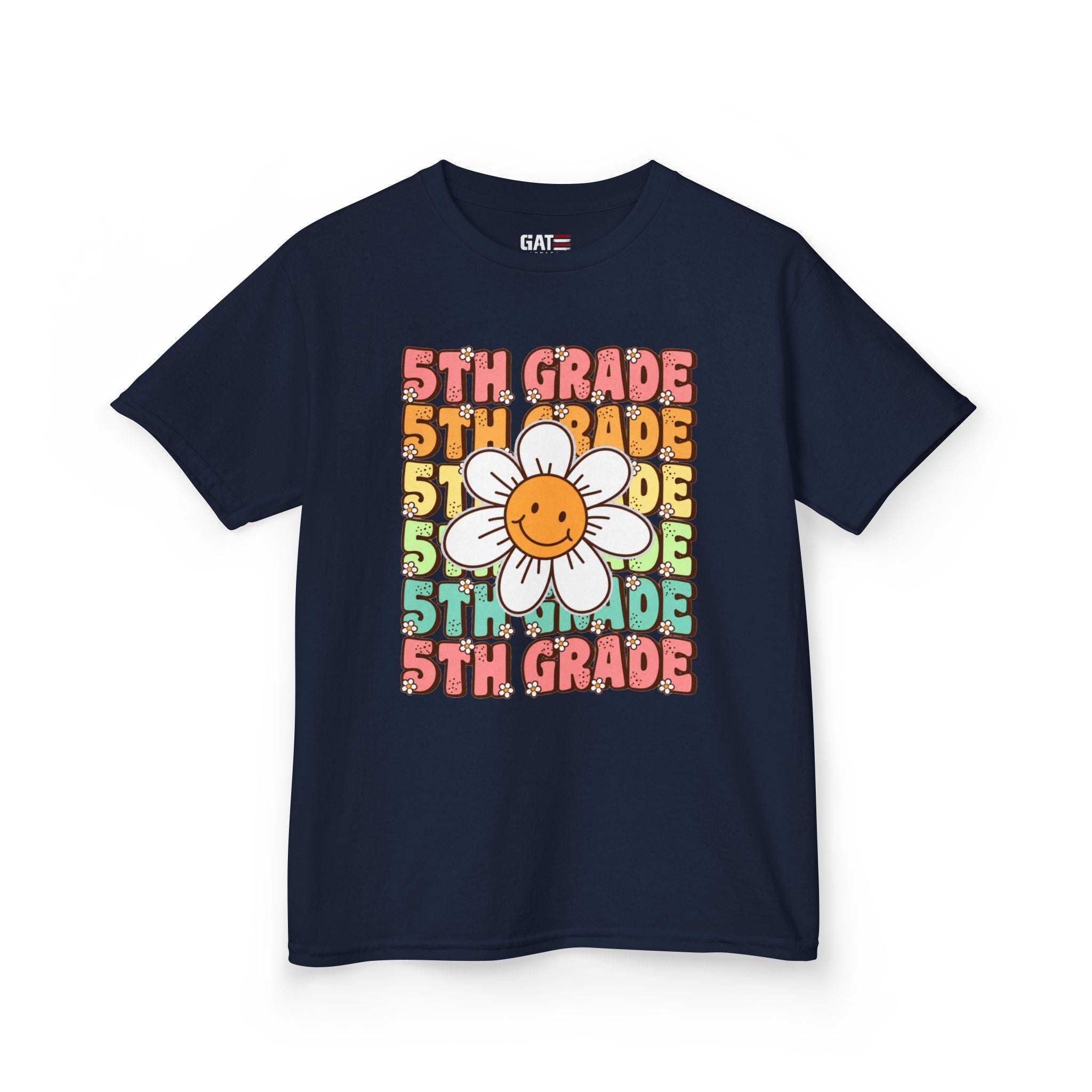 Custom Grade Level Shirt for Kids – Retro Daisy Back to School Tee