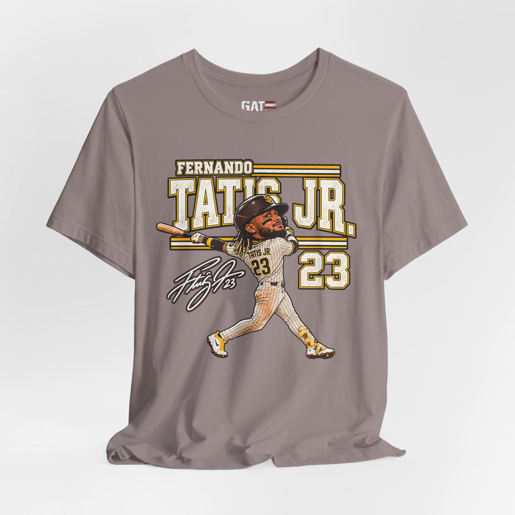 Fernando Tatis Jr. #23 Baseball Tee — Signed Cartoon Batter Design