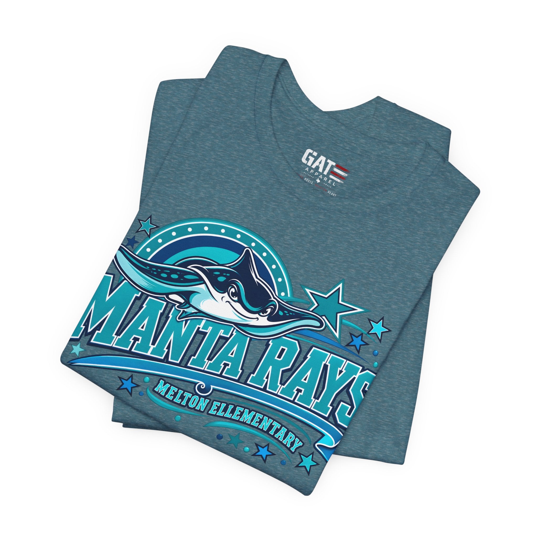 Melton Manta Rays Graphic Tee – Retro Ocean School Spirit Shirt