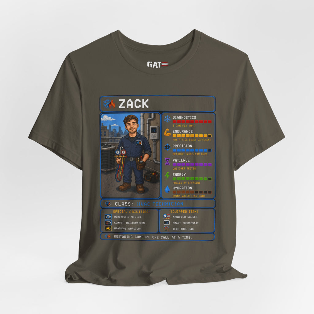 Custom HVAC Technician RPG Character Shirt| Personalized HVAC Tech Gift