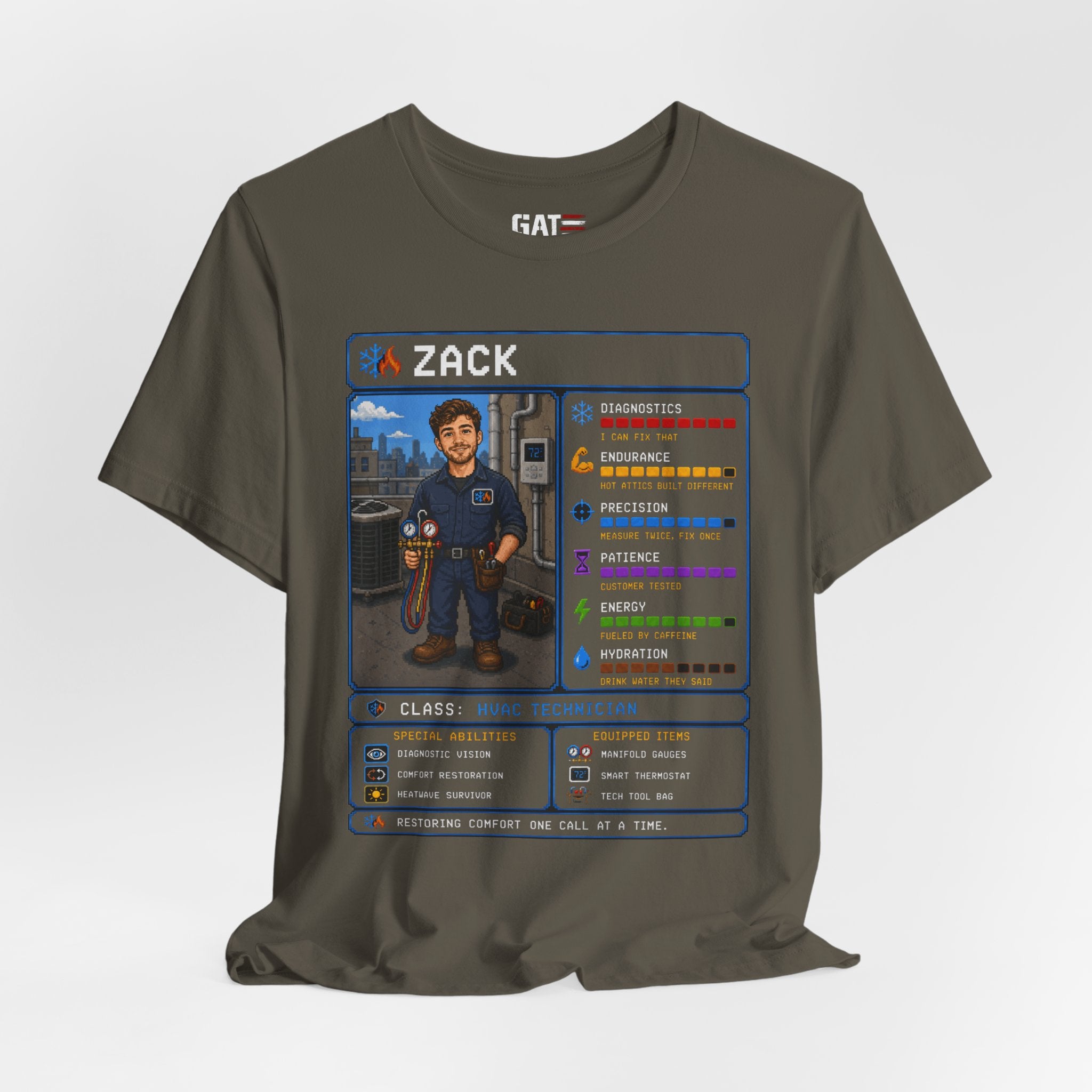 Custom HVAC Technician RPG Character Shirt| Personalized HVAC Tech Gift