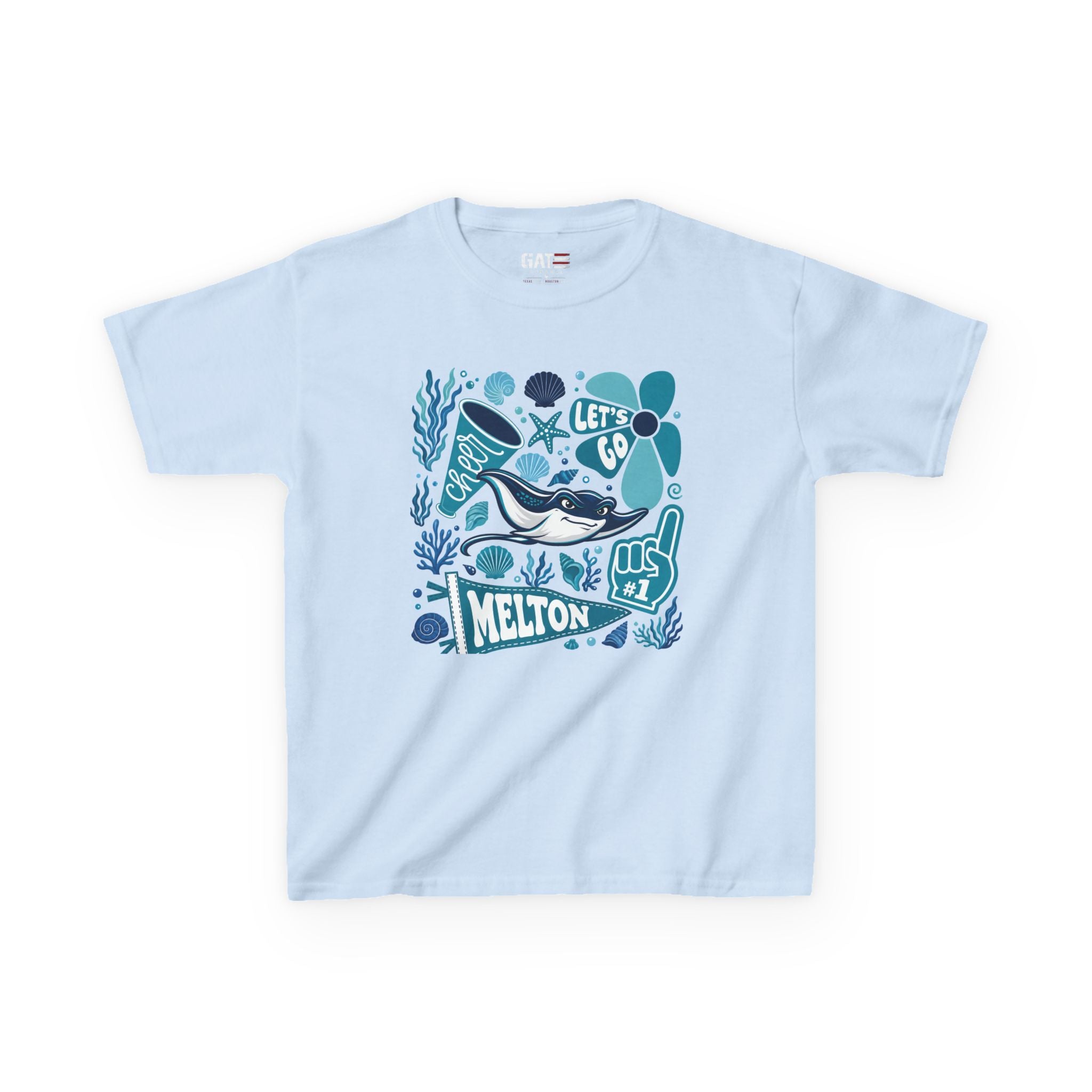 Melton Kids Tee — Blue Ocean Surf Graphic "Melton"