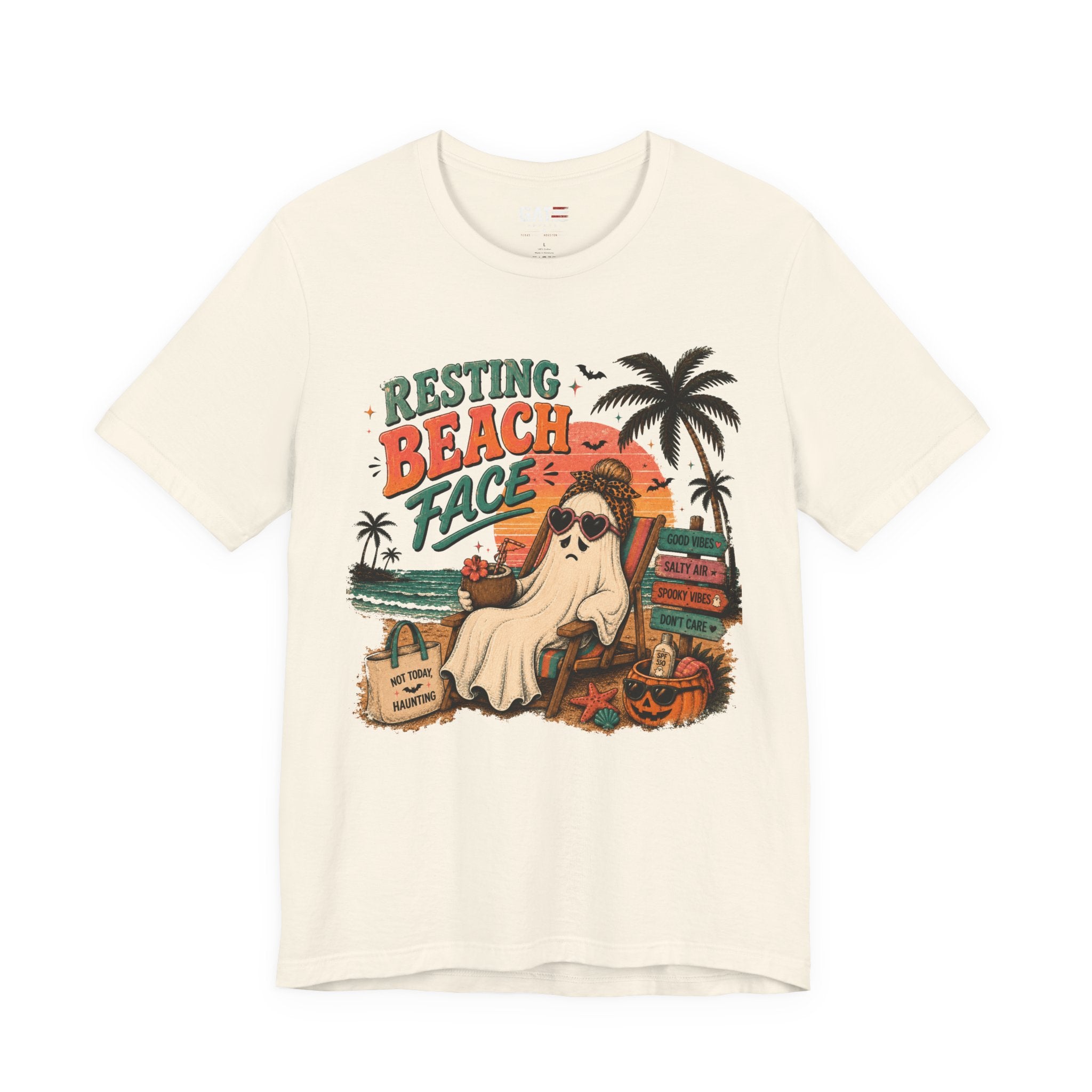 Summerween Shirt, Spooky Beach Shirt, Ghost Beach Tee, Halloween Beach Shirt, Coastal Halloween Tee, Tropical Ghost Shirt