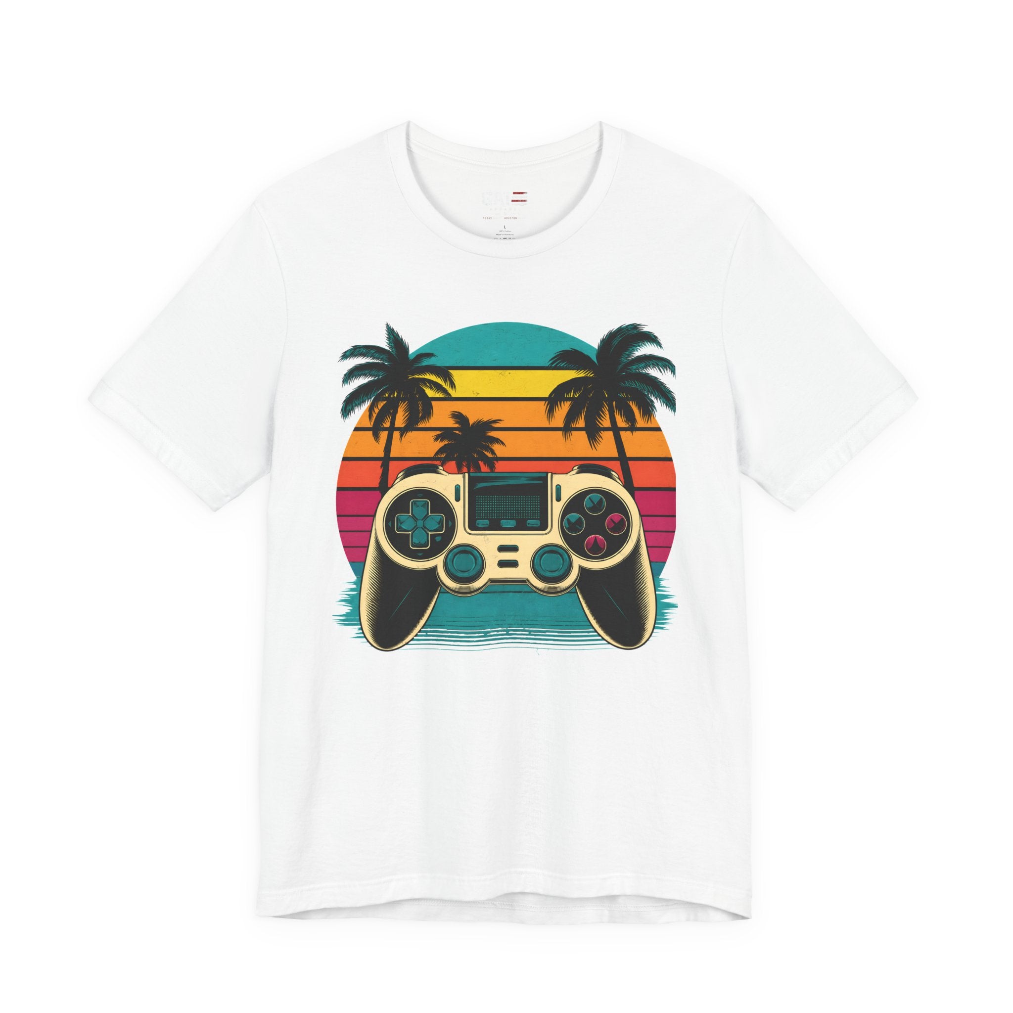Retro Gaming Shirt, Gamer Sunset Tee, Video Game Controller Shirt, 80s Retro Gamer Gift, Beach Gaming T Shirt