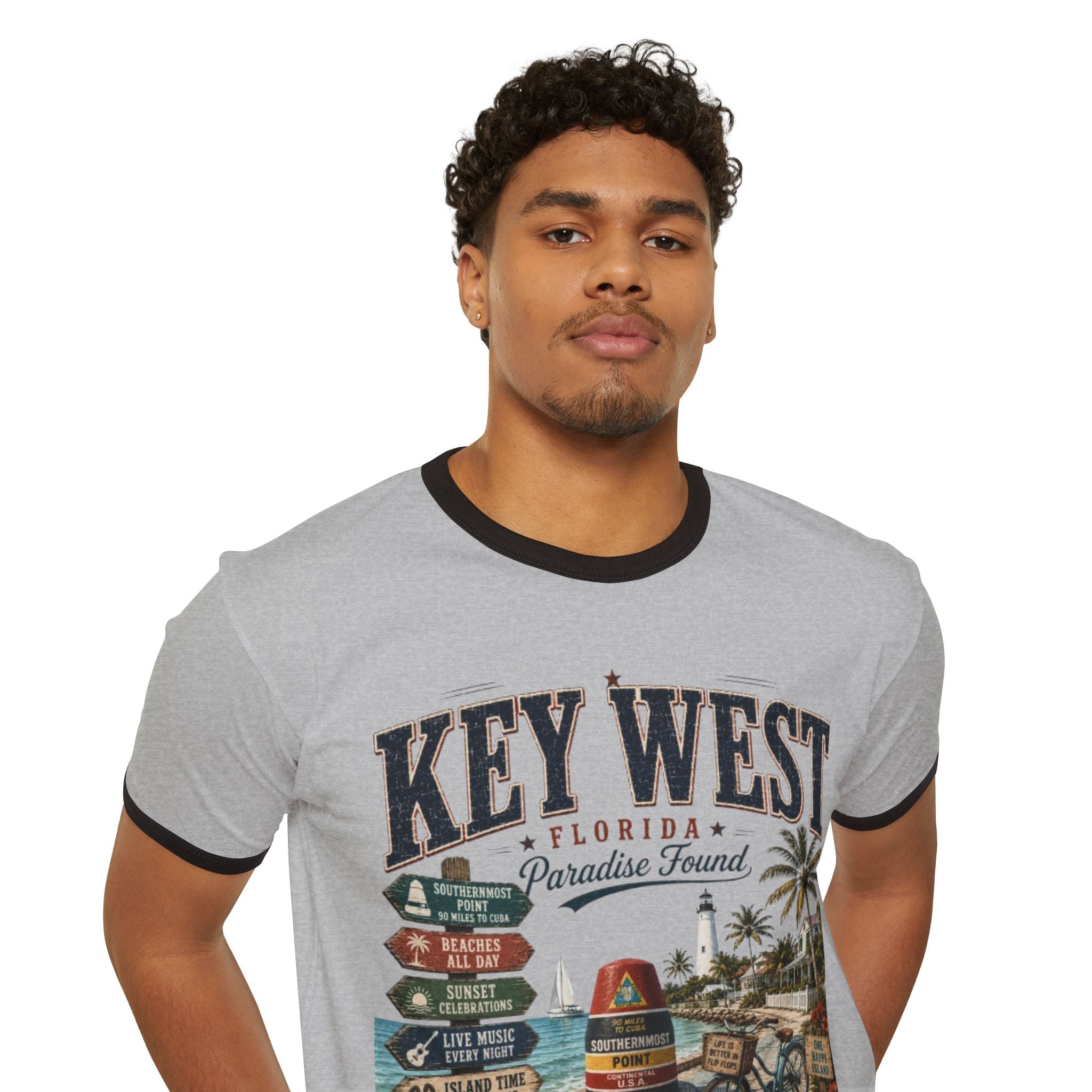 Key West Paradise Vintage Ringer Tee
