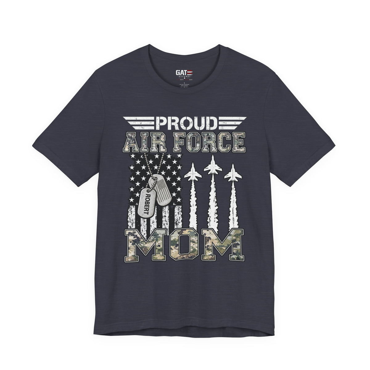Air Force – Personalized Mom/Dad T-Shirt | Custom Name Dog Tag Tee
