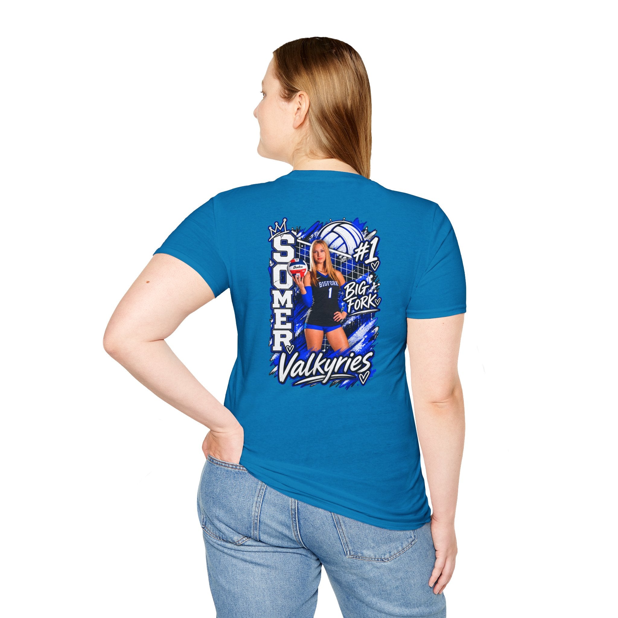 Volleyball Mom Senior Player Photo Tee — Custom Photo Team Name and Number