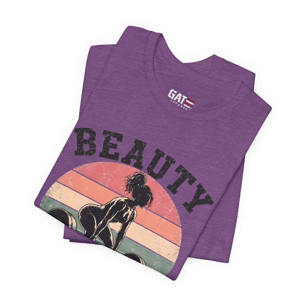 Beauty But Still A Beast Shirt, Retro Gym Shirt for Women, Weightlifting Tee, Fitness Gift, Cute Workout Shirt