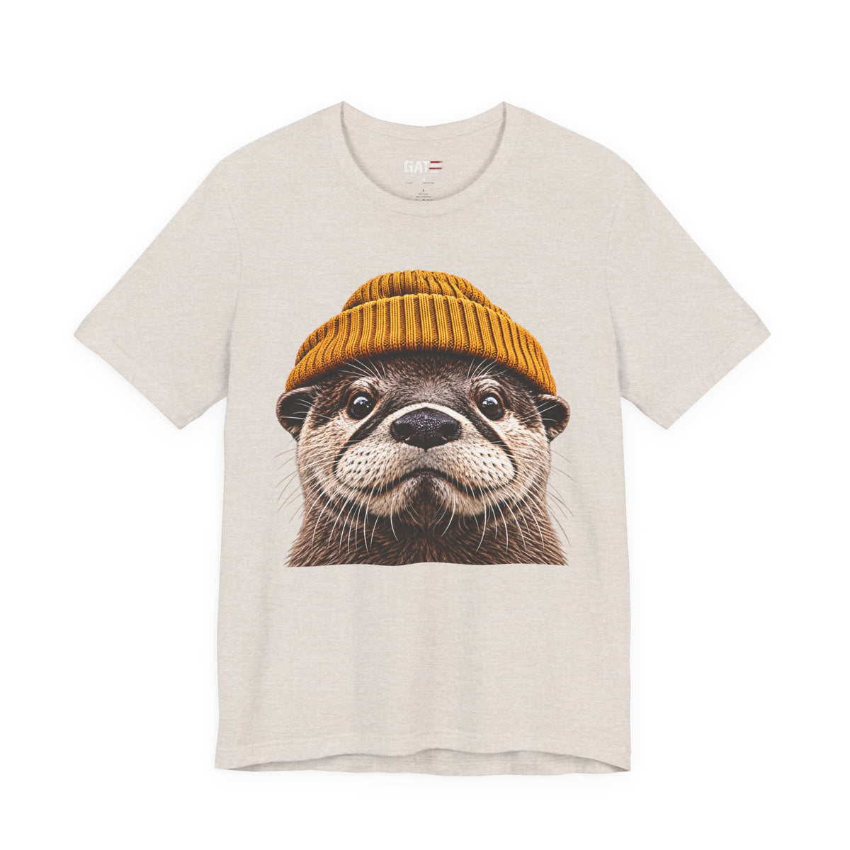 Cute Otter Wearing Beanie Wildlife Graphic T-Shirt - product image 1
