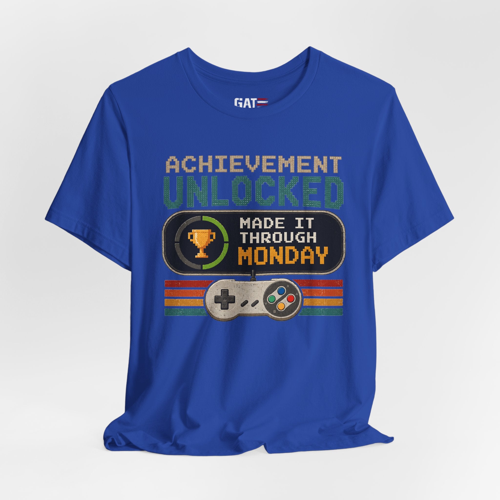 Retro Gaming Shirt, Funny Work Shirt, Made It Through Monday Tee, Gamer Gift for Men Women, Office Humor Shirt