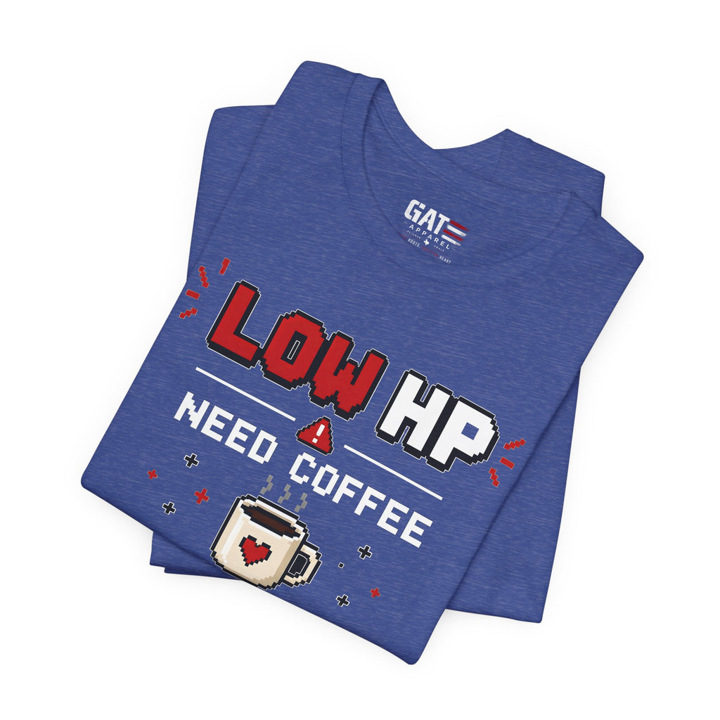 Funny Coffee Lover Shirt, Gamer Coffee Tee, Retro Pixel Art Shirt, Caffeine Addict Gift, Gaming T-Shirt