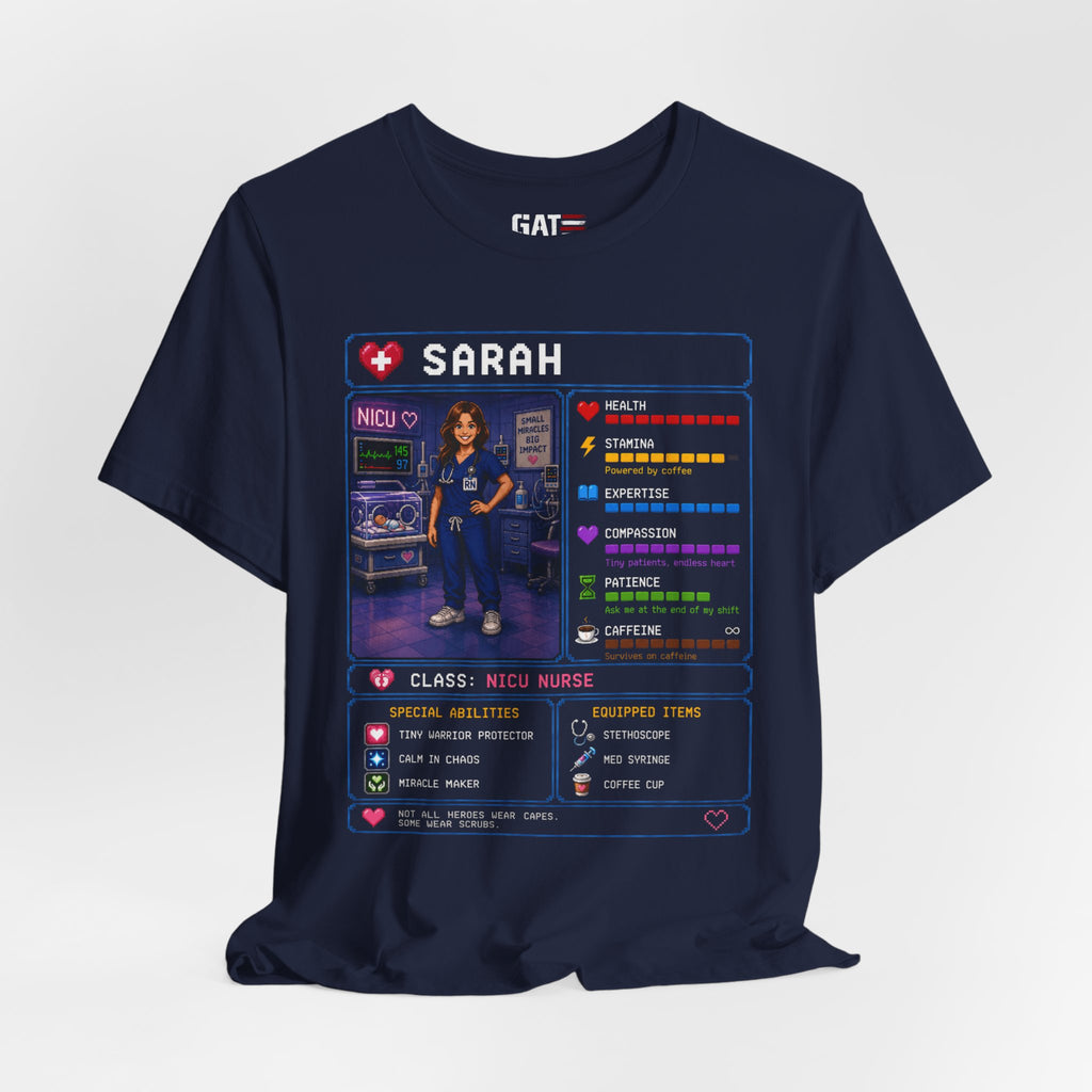 Custom NICU Nurse RPG Character Shirt | Personalized Nurse Gift