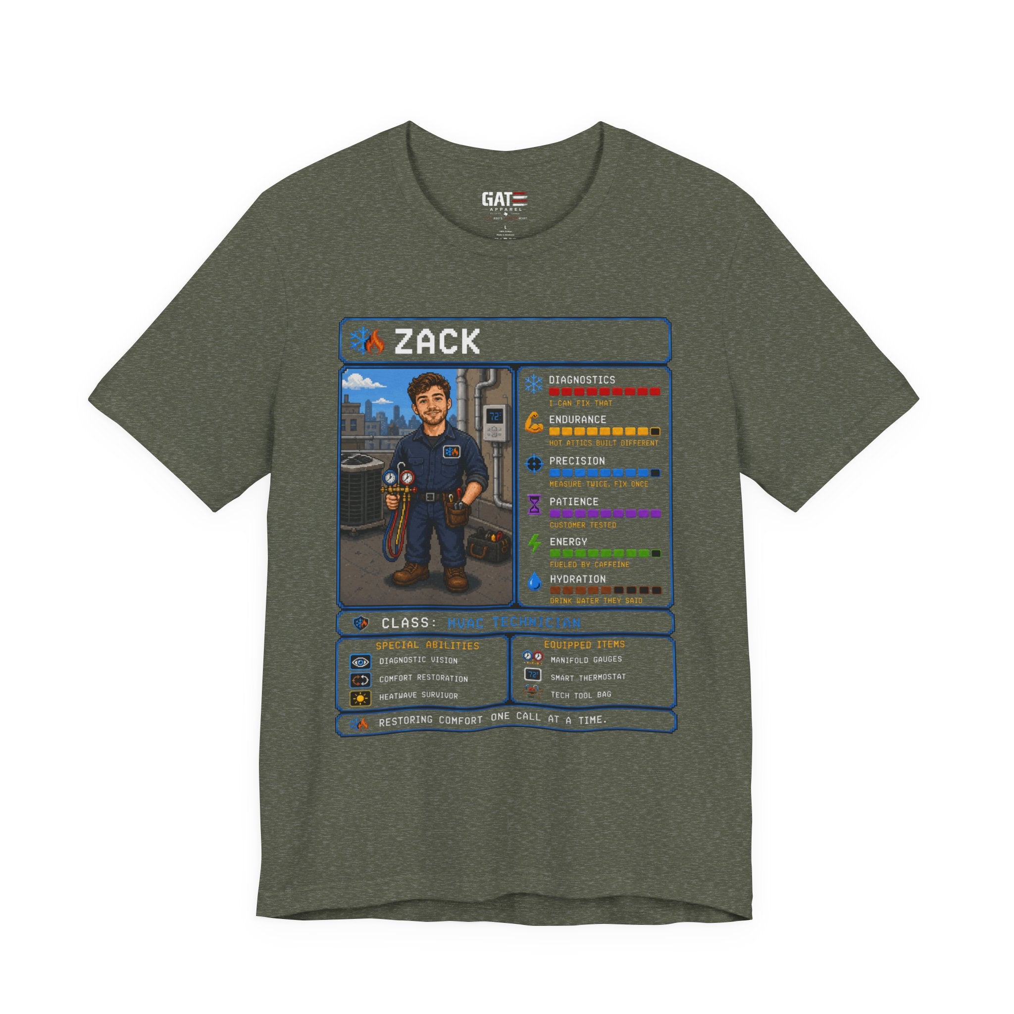 Custom HVAC Technician RPG Character Shirt| Personalized HVAC Tech Gift