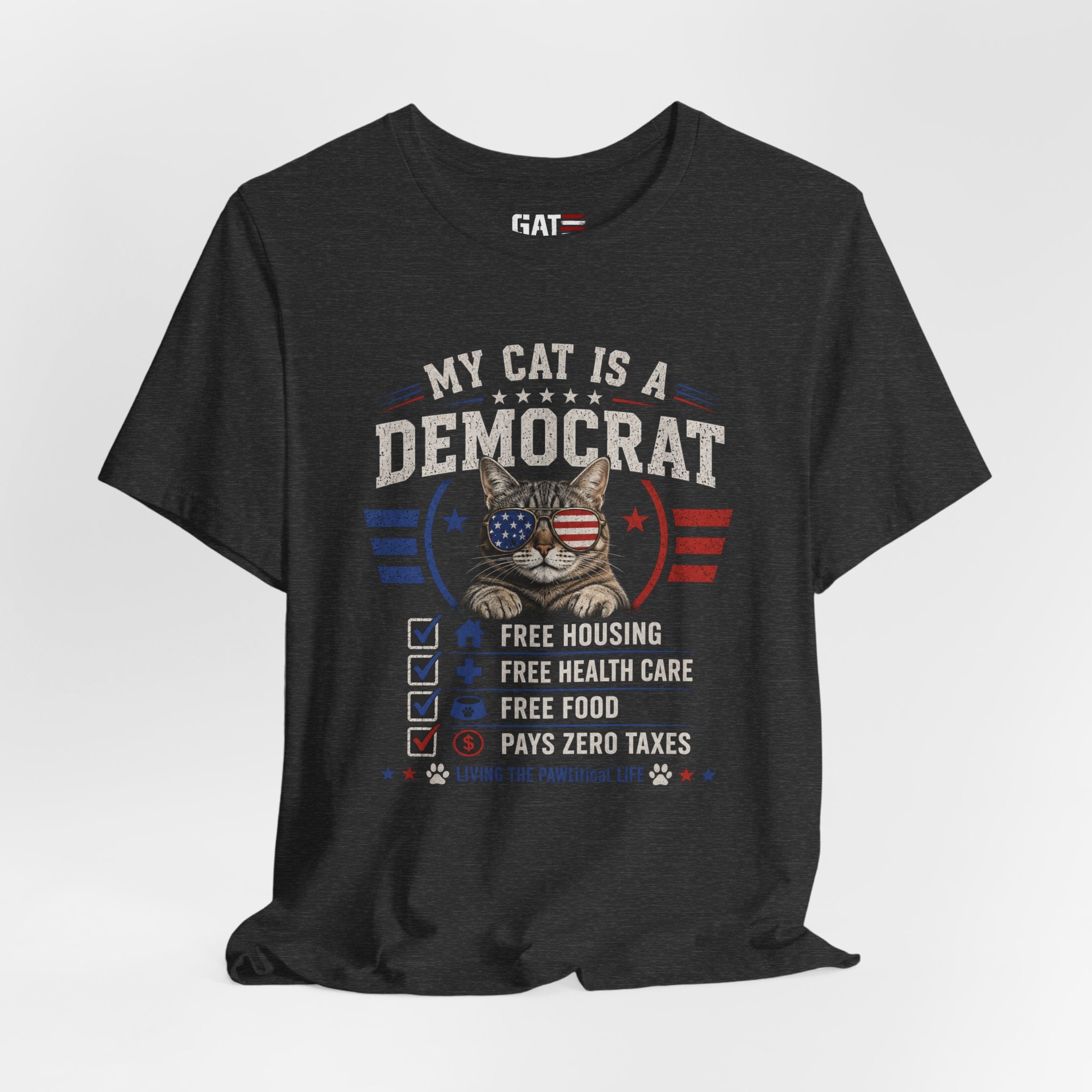 Funny Cat Lover Shirt, Political Humor Tee, Cat Mom Gift, Cat Dad Shirt, Patriotic Cat Lover Gift, Election Humor Tee