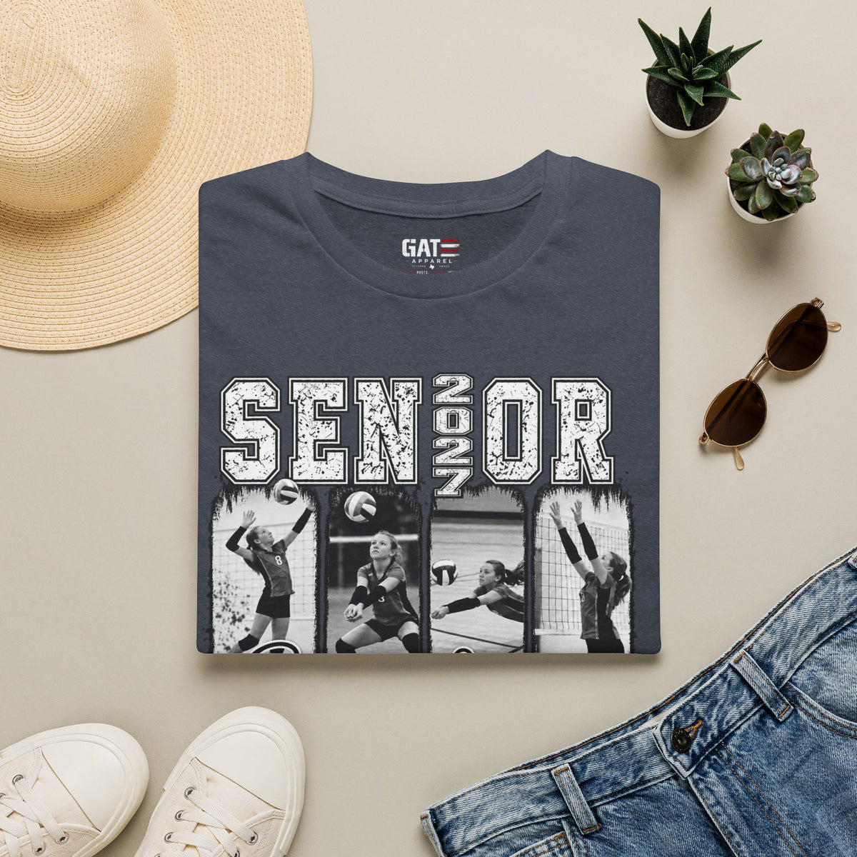 Senior Volleyball Mom Photo Shirt | Personalized Name Tee