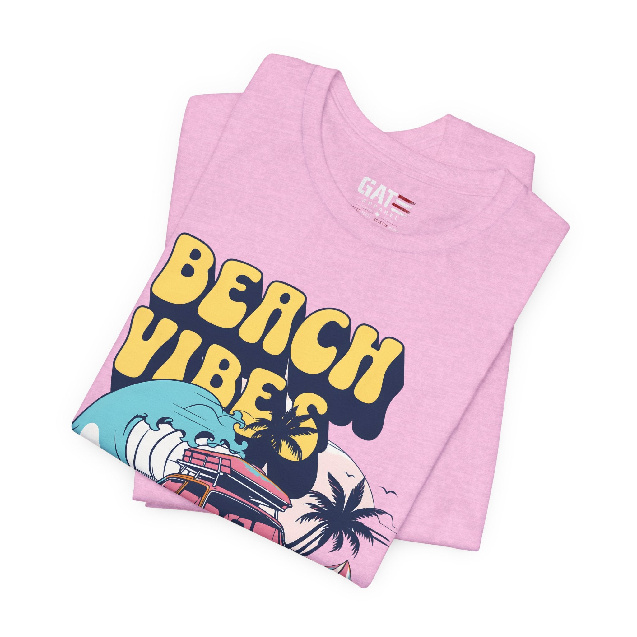 Beach Vibes Shirt, Retro Beach Tee, Vintage Summer Shirt, Coastal Vacation T Shirt, Surf Car Graphic Tee, Groovy Beach Lover Gift