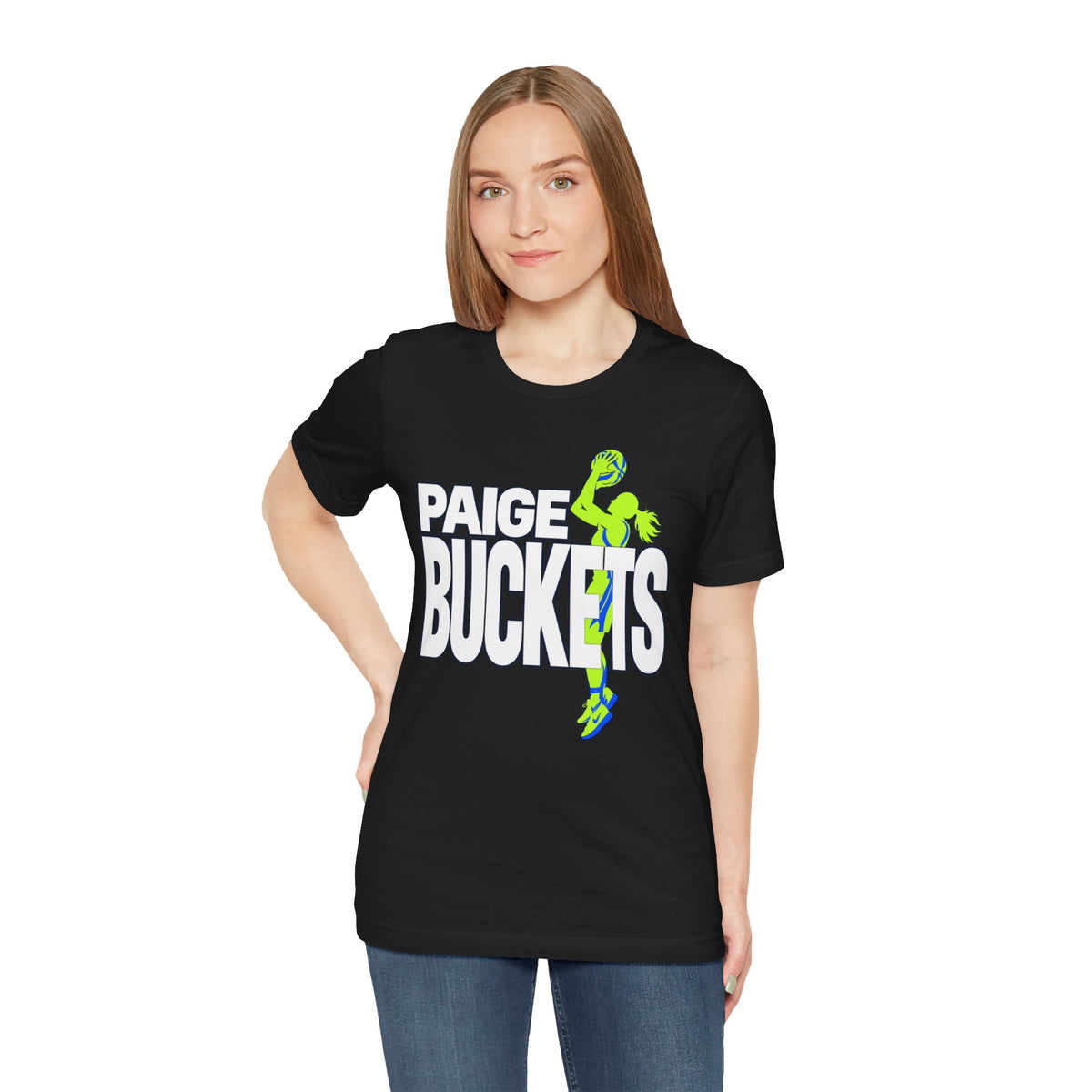 Paige Buckets basketball shirt alternate mockup