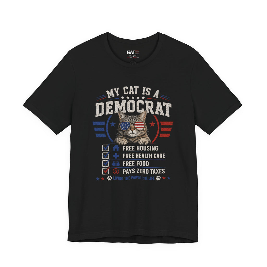 Funny Cat Lover Shirt, Political Humor Tee, Cat Mom Gift, Cat Dad Shirt, Patriotic Cat Lover Gift, Election Humor Tee