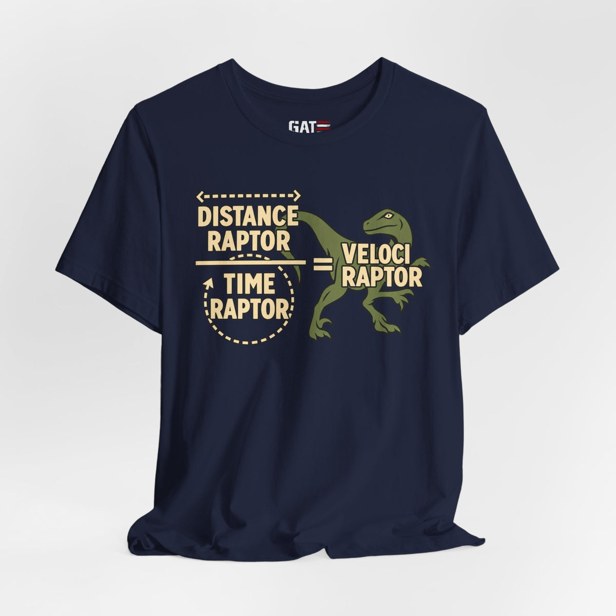 Velociraptor Anatomy Tee — "Distance Raptor / Time Raptor" Dinosaur Graphic Shirt
