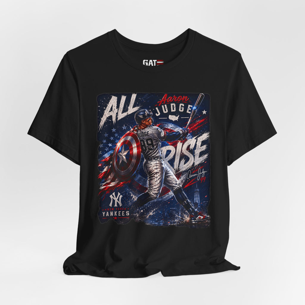Aaron Judge All Rise Shirt, Patriotic New York Baseball Tee, USA Inspired Graphic T-Shirt, Baseball Fan Gift