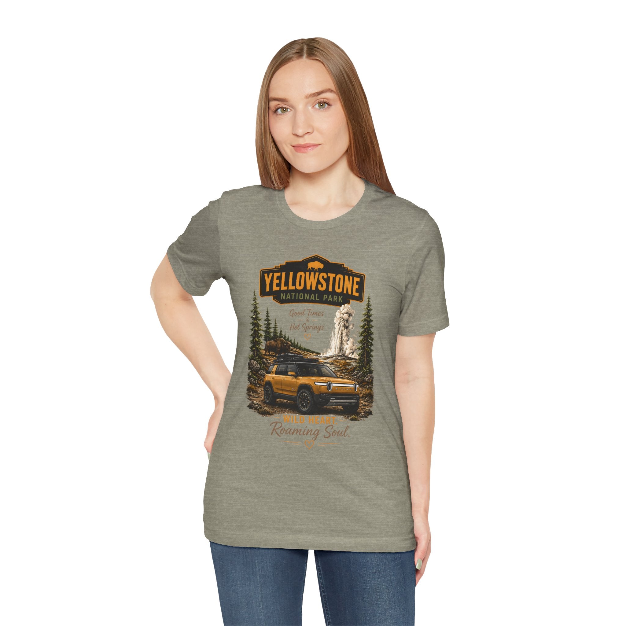 Yellowstone National Park Tee — "Wild Heart Roaming Soul" Adventure T‑Shirt