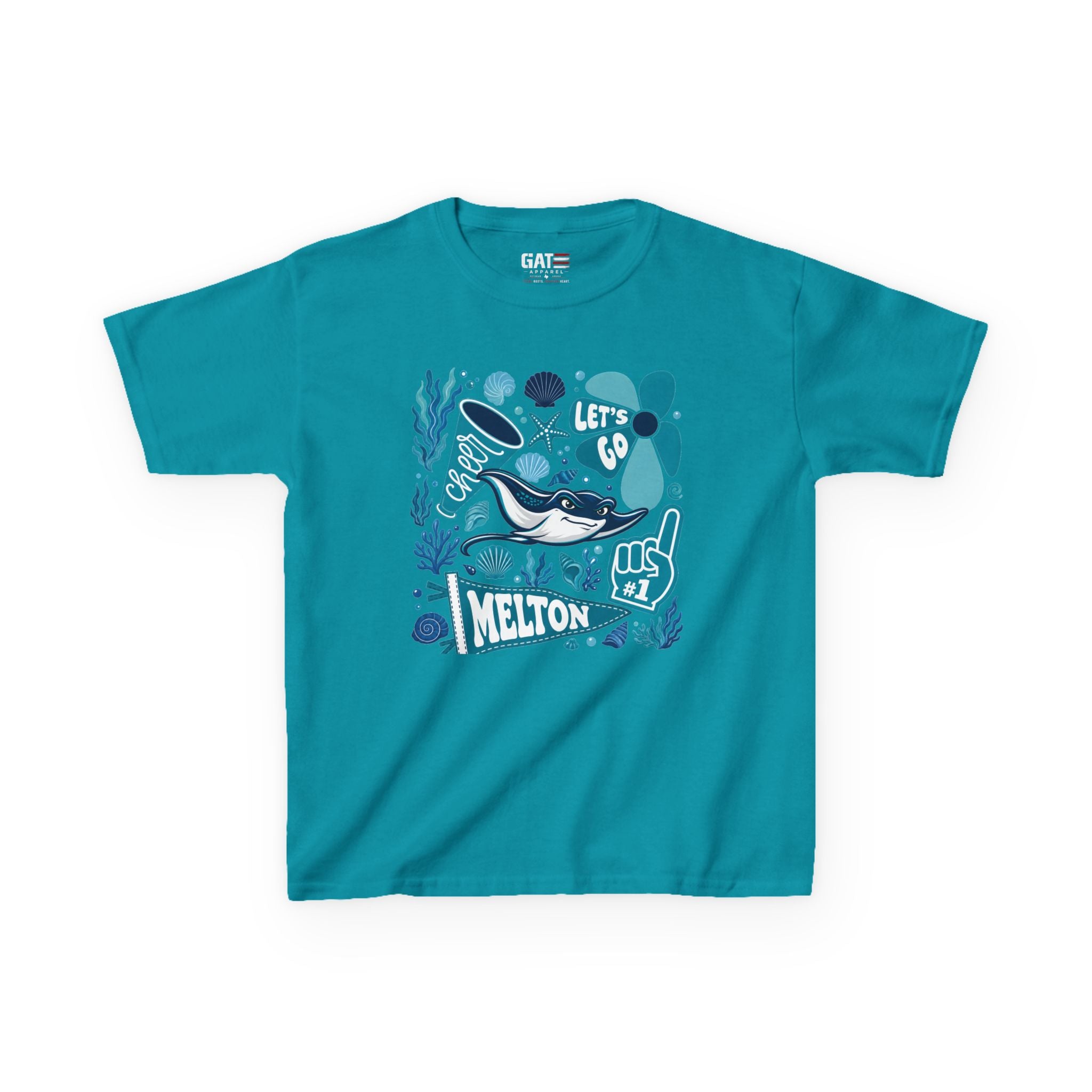 Melton Kids Tee — Blue Ocean Surf Graphic "Melton"