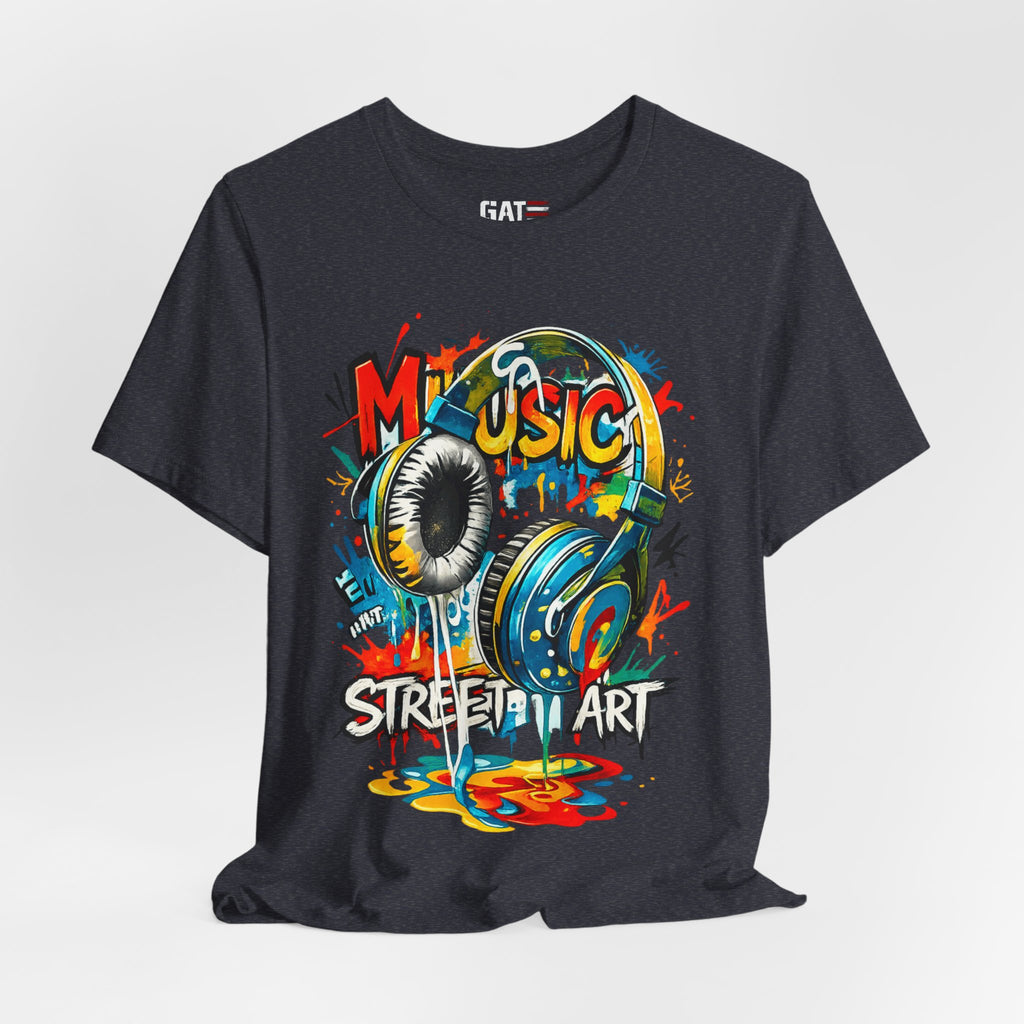 Urban Beats – Music Street Art Headphones Graphic Tee