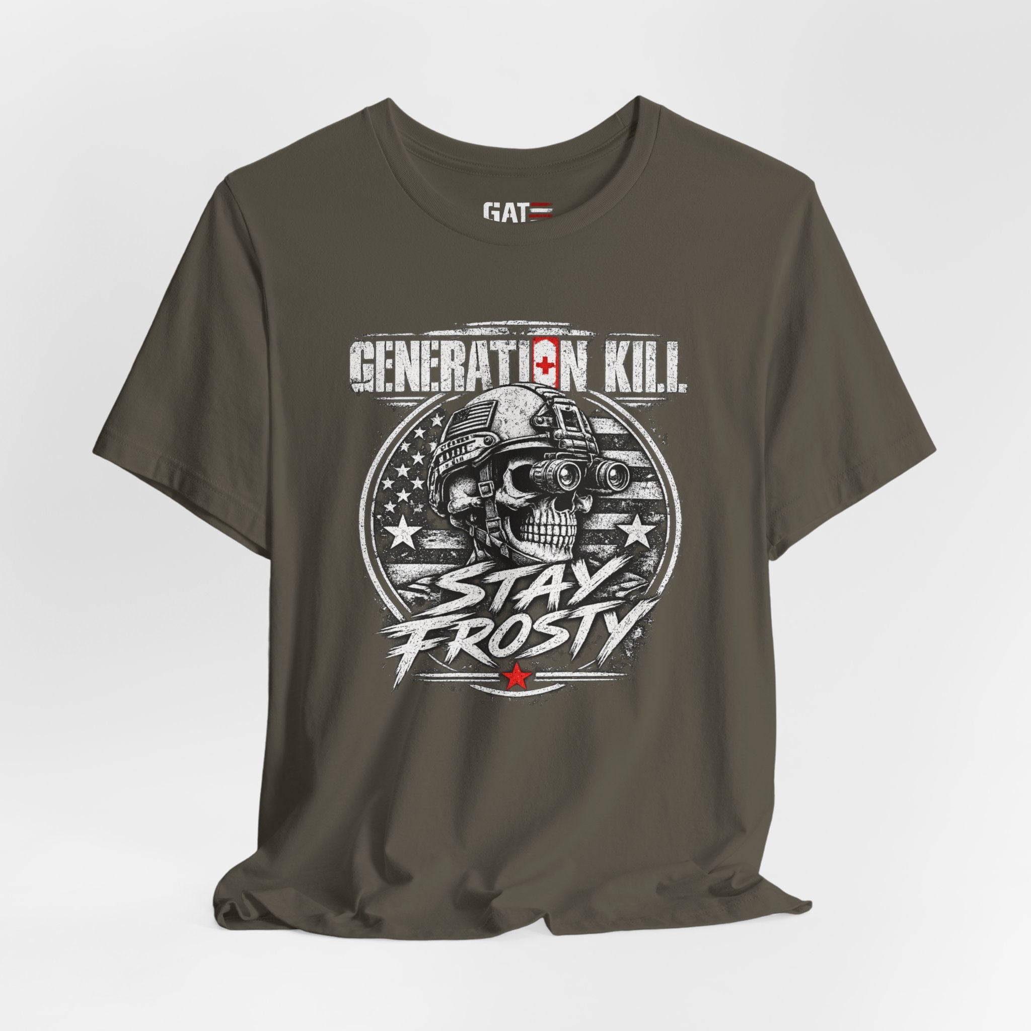 Stay Frosty Skull Tee — Military Veteran Retro Graphic T-Shirt