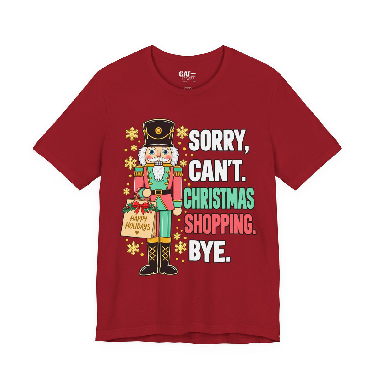 Christmas shopping nutcracker graphic T-shirt with humorous holiday design - product image 11