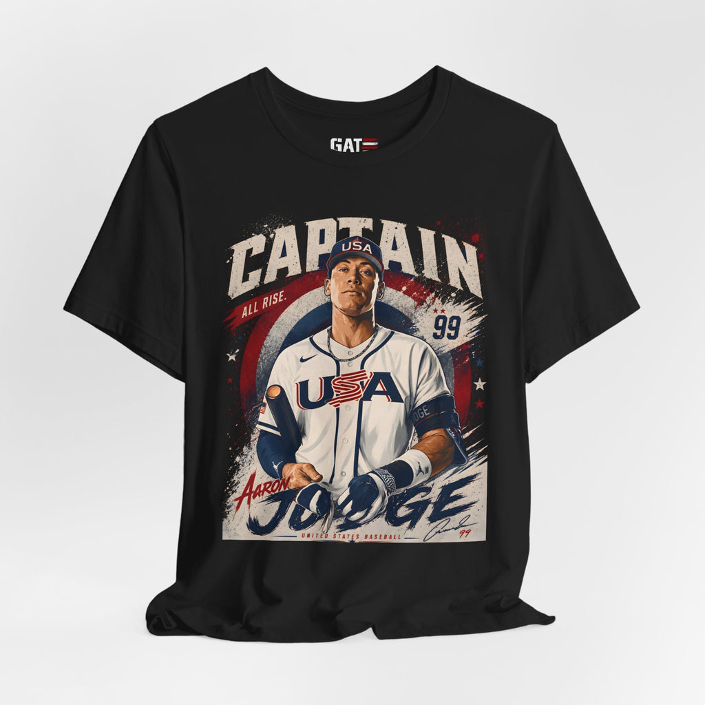 Captain Judge Graphic Tee | USA Baseball Player Vintage Poster, Aaron Judge, Yankees Baseball