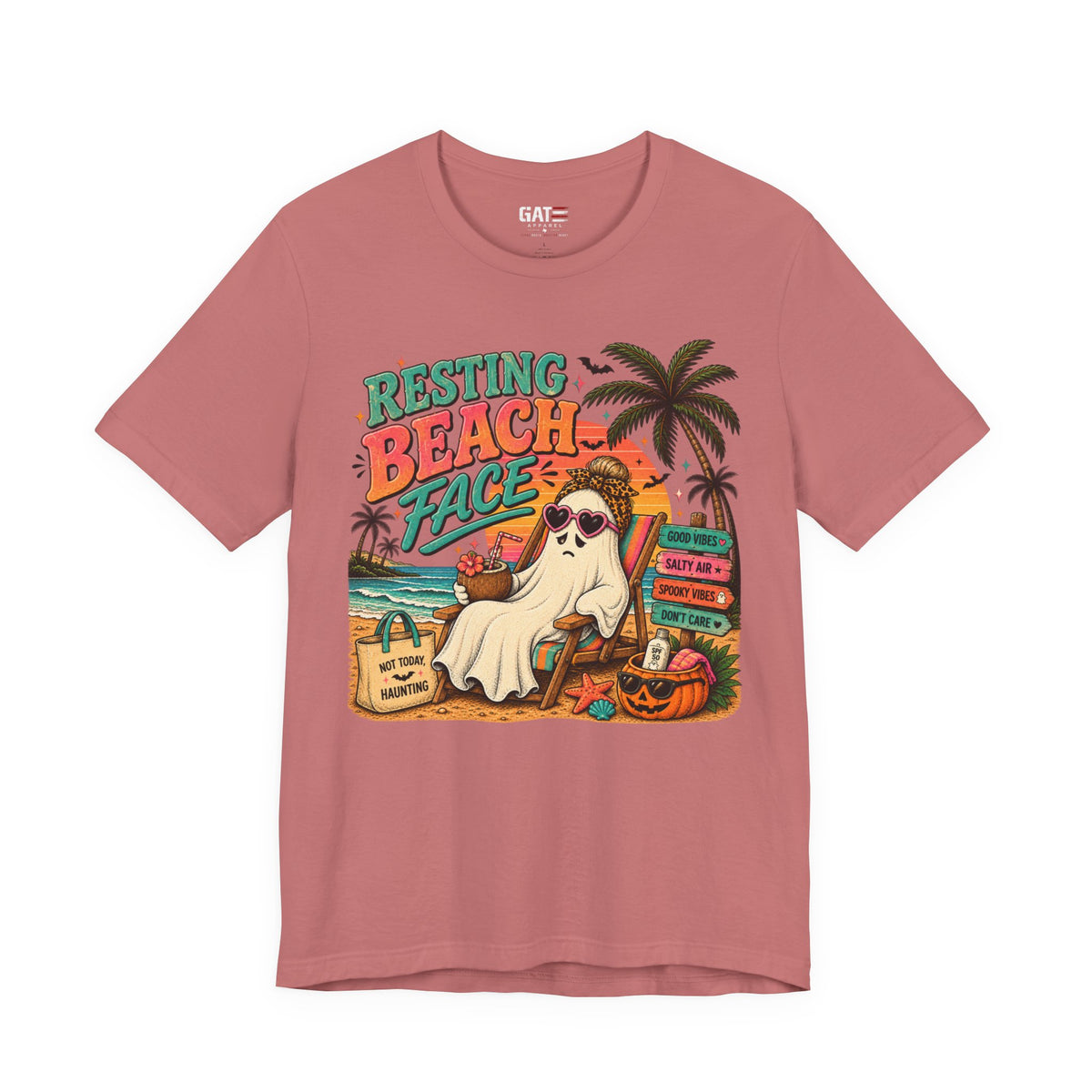 Summerween Spooky Beach Shirt | Tropical Ghost Tee Style 4