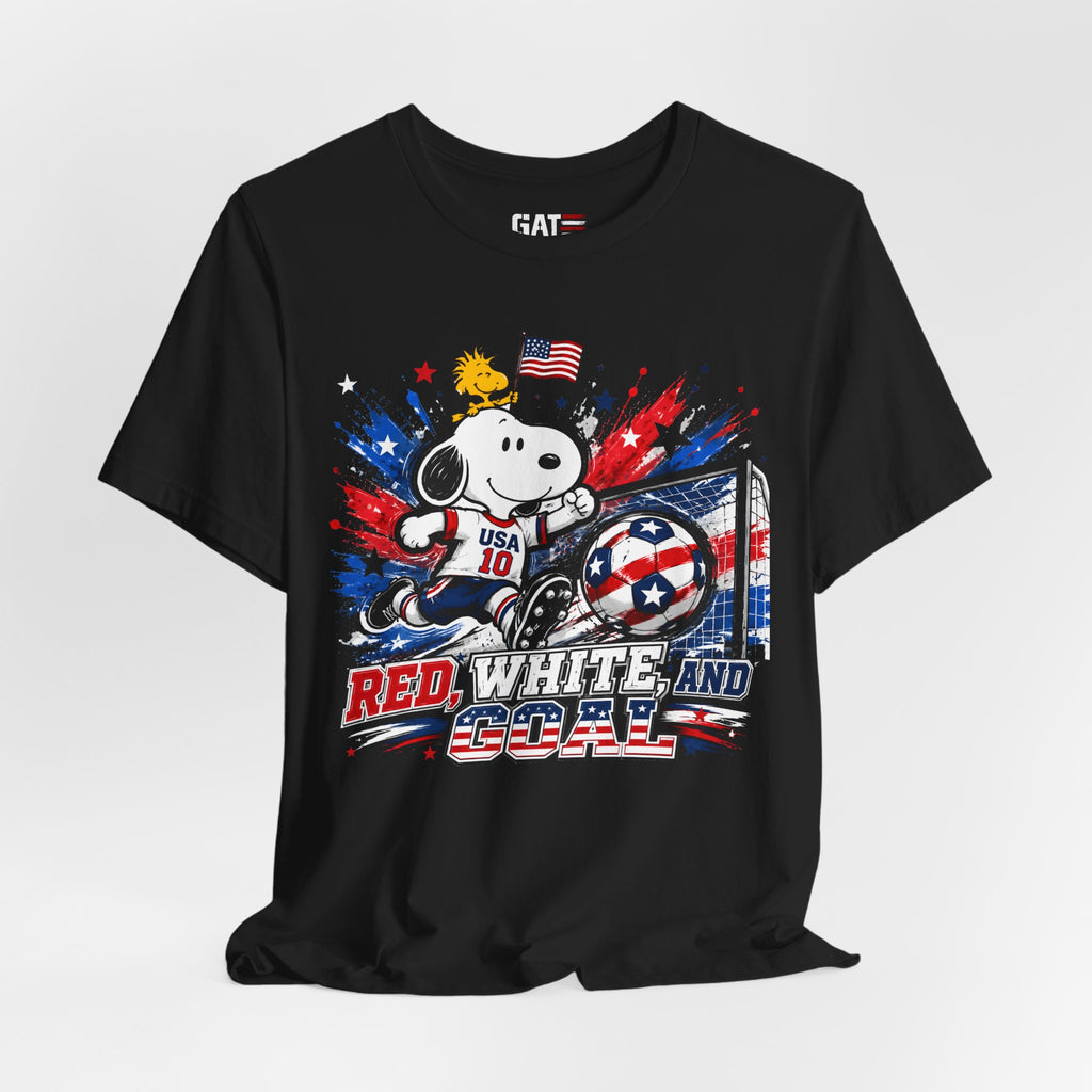 USA Soccer Snoopy Shirt, Red White and Goal Tee, Patriotic Soccer Fan Shirt, Fourth of July Soccer Graphic Tee