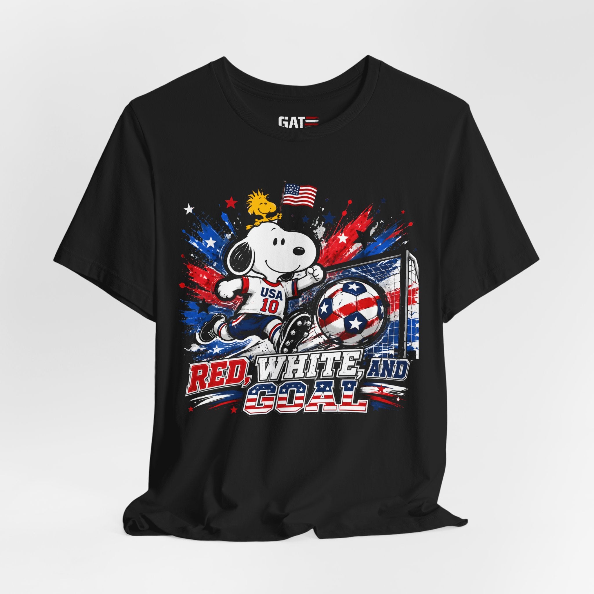 USA Soccer Snoopy Shirt, Red White and Goal Tee, Patriotic Soccer Fan Shirt, Fourth of July Soccer Graphic Tee