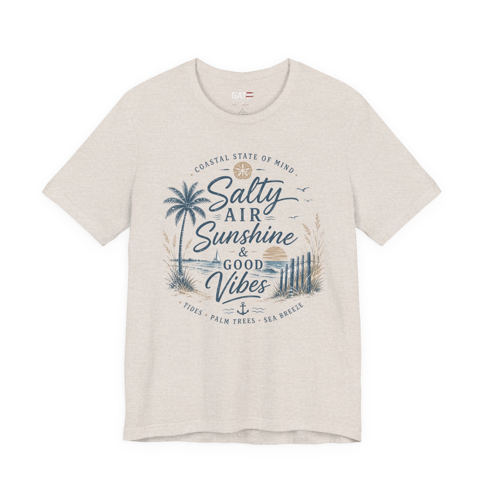 Salty Air Sunshine & Good Vibes Beach Tee