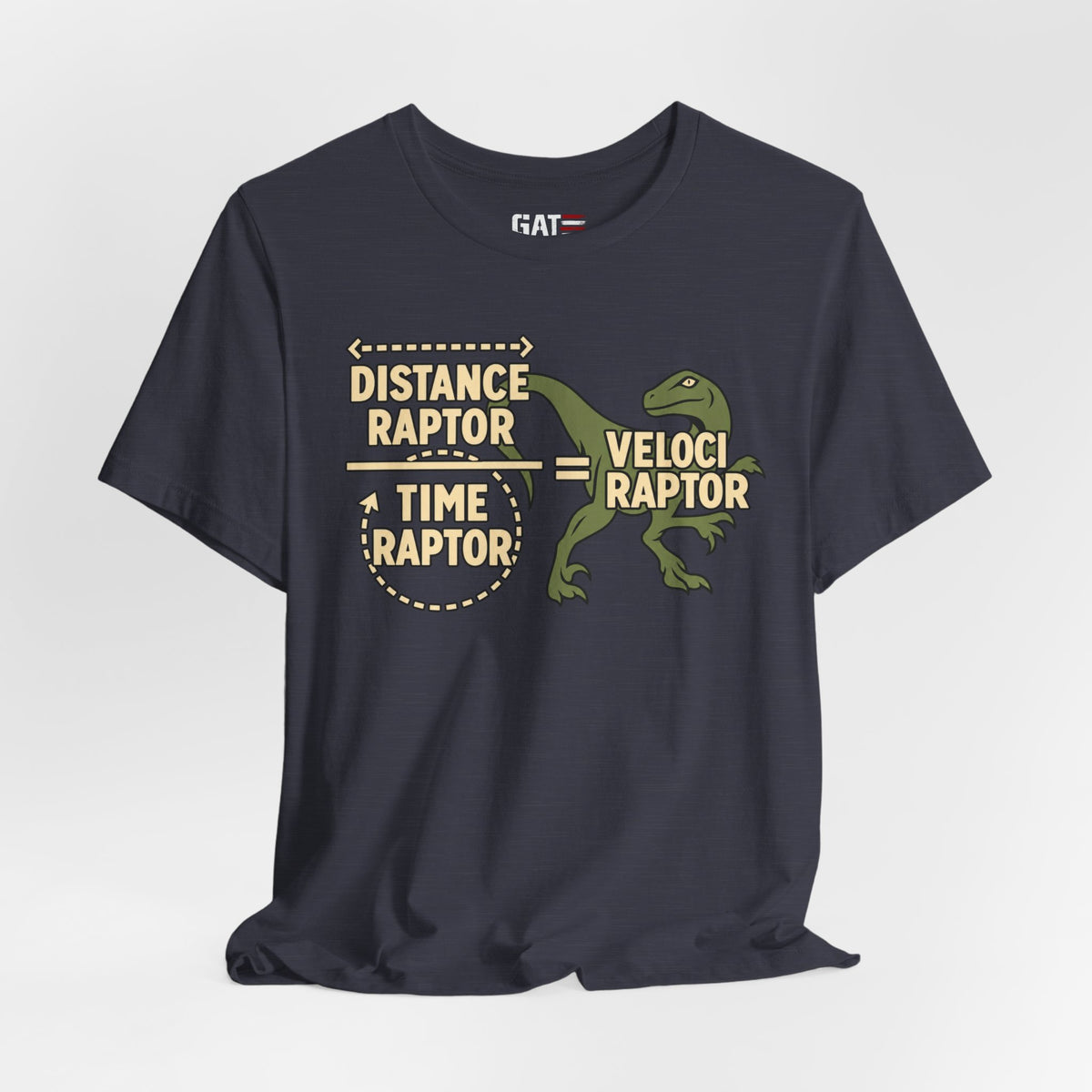 Velociraptor Anatomy Tee — "Distance Raptor / Time Raptor" Dinosaur Graphic Shirt