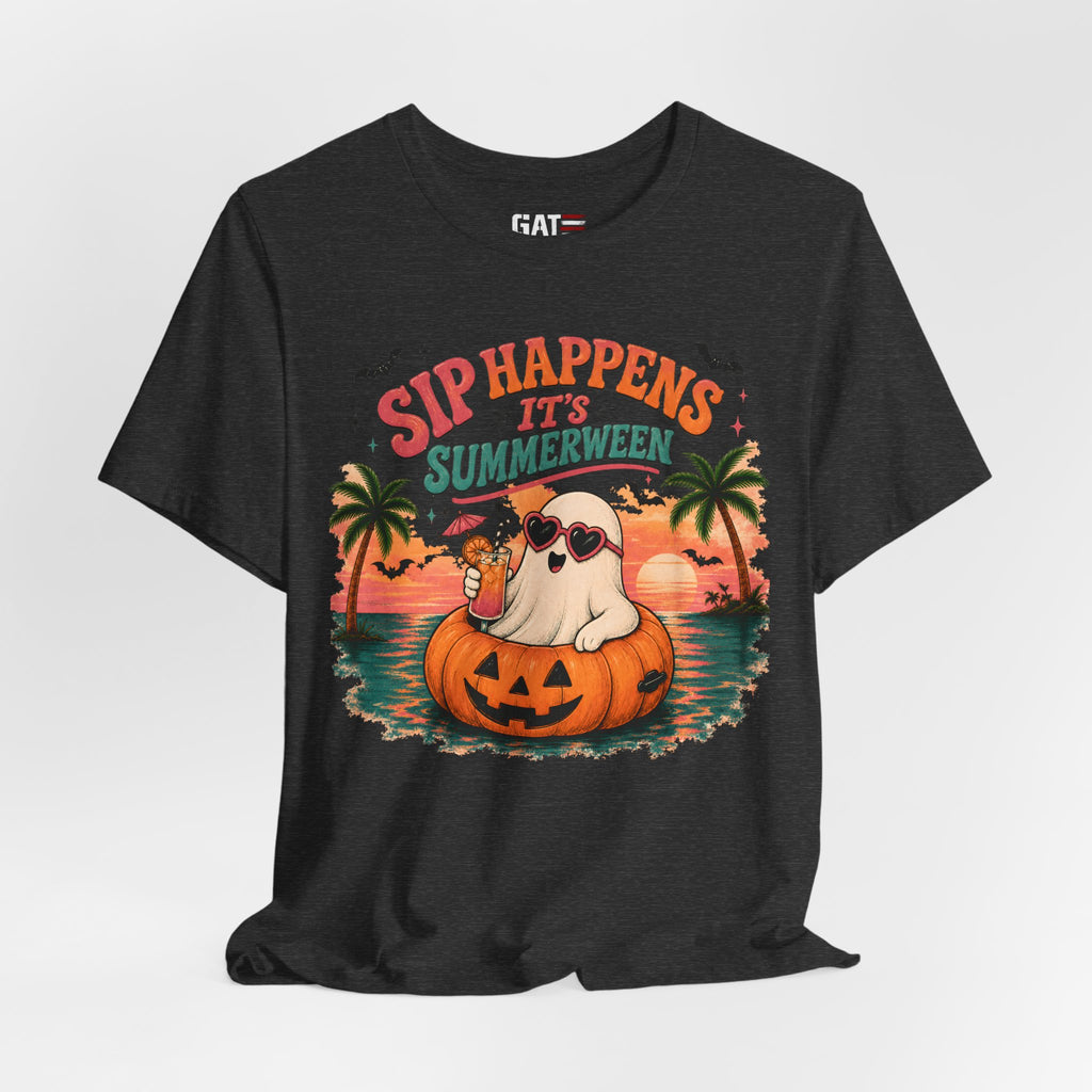 Summerween Shirt, Spooky Beach Shirt, Ghost Beach Tee, Halloween Beach Shirt, Coastal Halloween Tee, Tropical Ghost Shirt