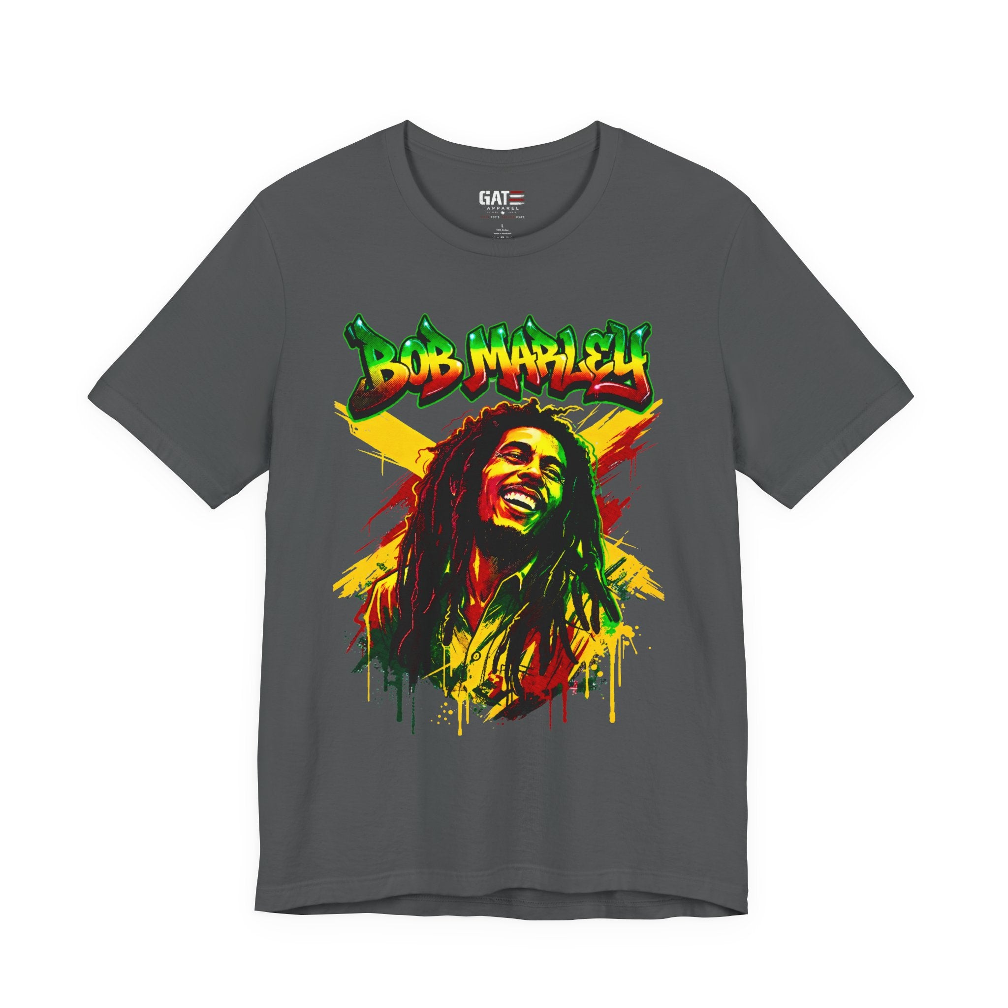 Reggae Legend Portrait Tee — Rasta Colors Music Graphic Shirt