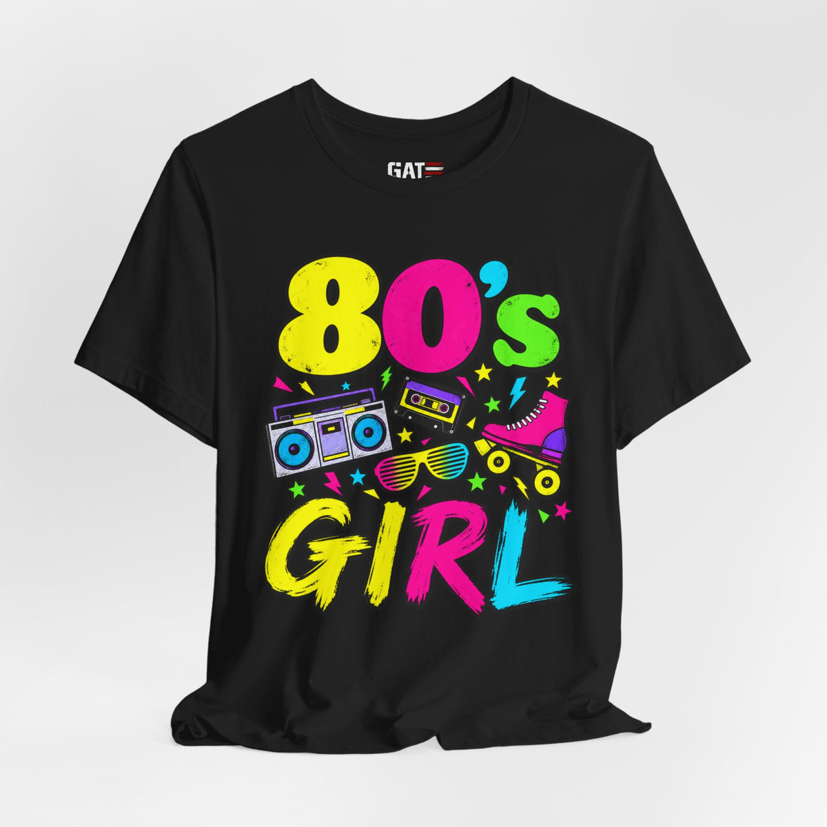 80s Girl retro neon boombox graphic T-shirt - product image 6